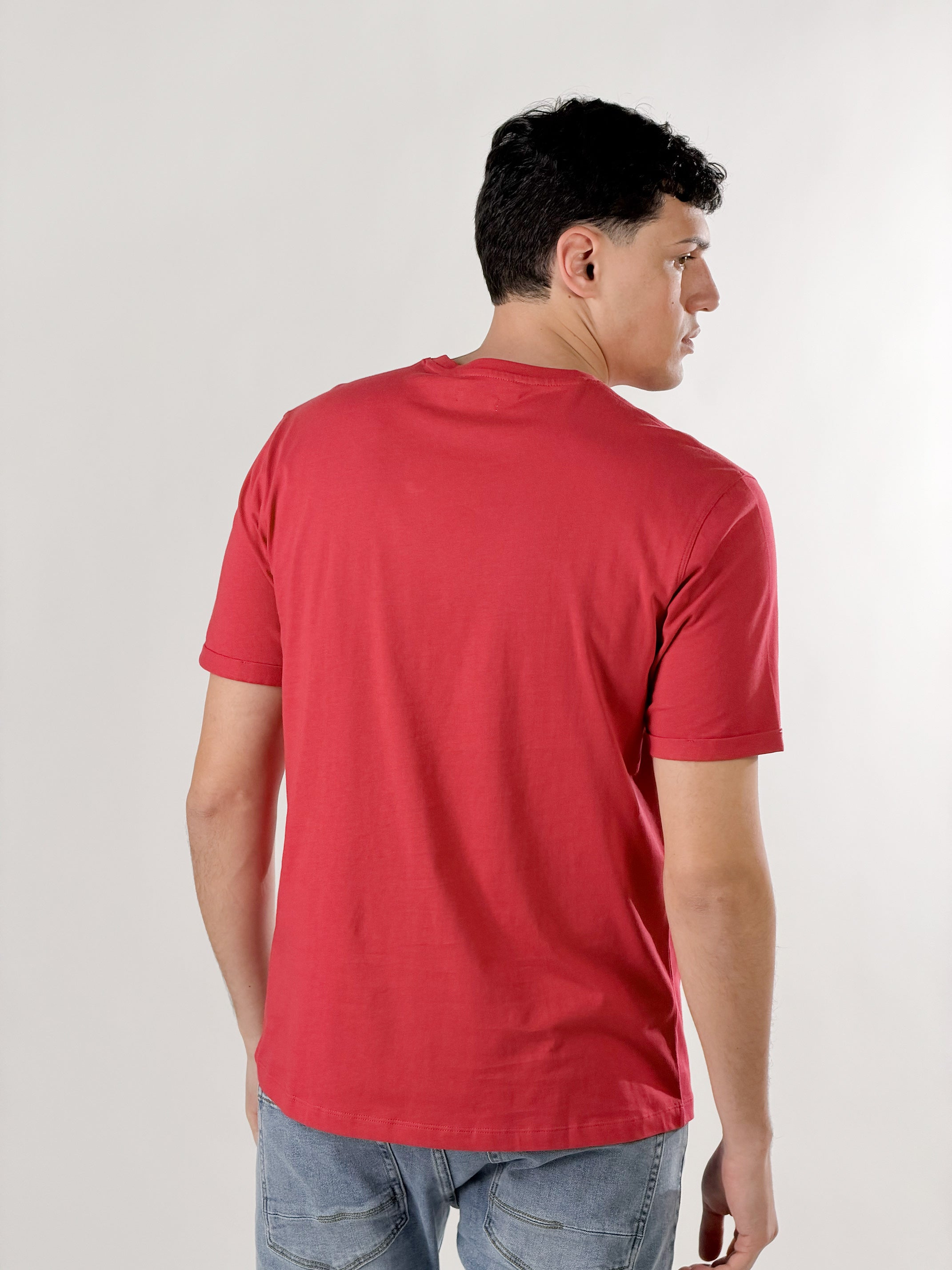 T-Shirt girocllo sottile base Fit|Colore:Corallo