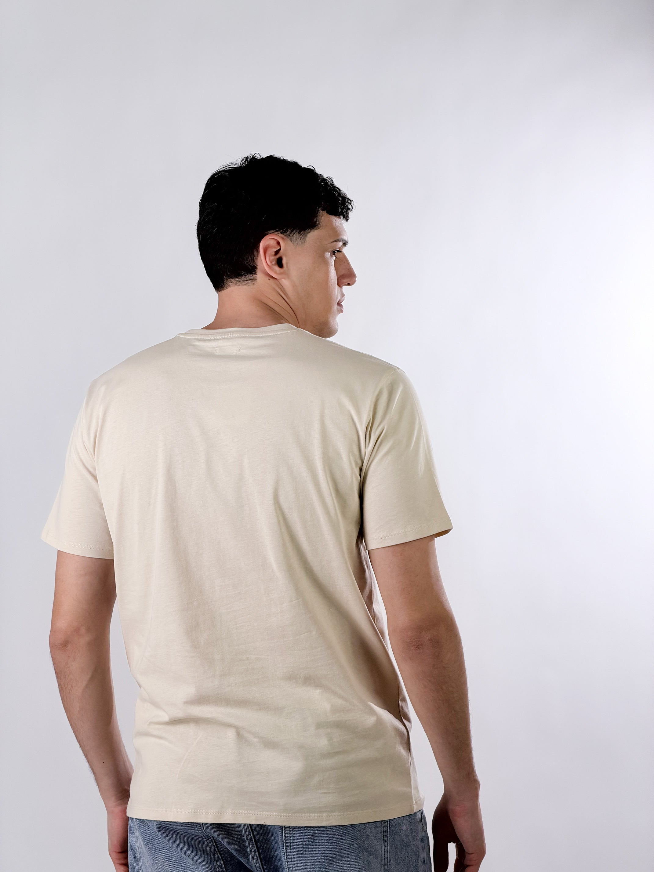 T-Shirt base fit con taschino applicato|Colore:Beige