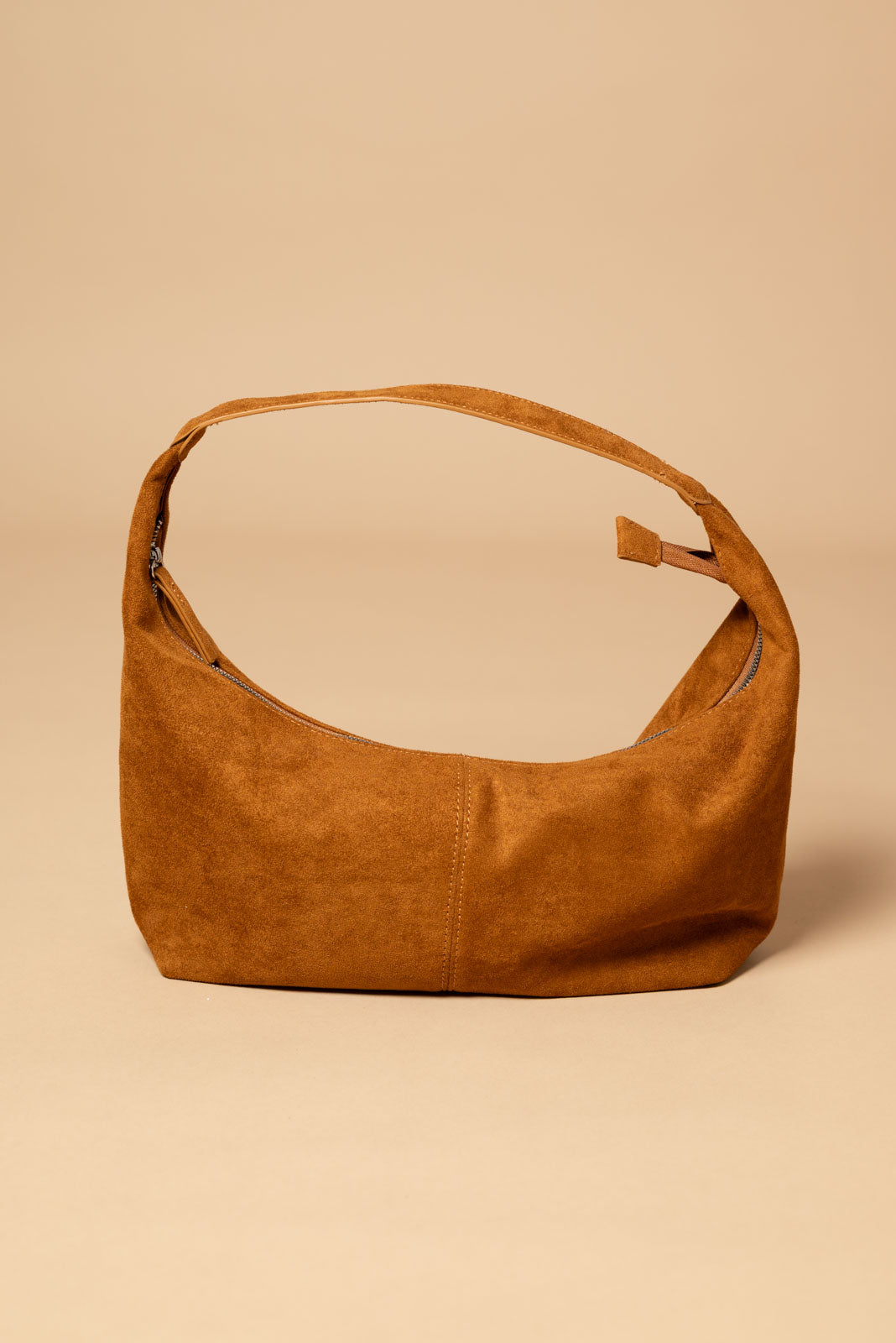 Borsa mezza luna effetto camoscio|Colore:Camoscio