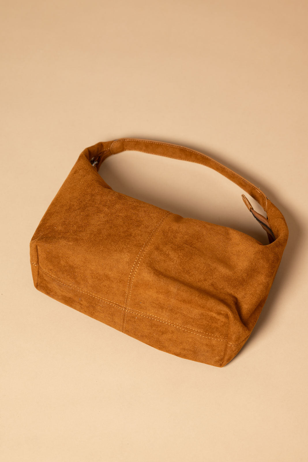 Borsa mezza luna effetto camoscio|Colore:Camoscio