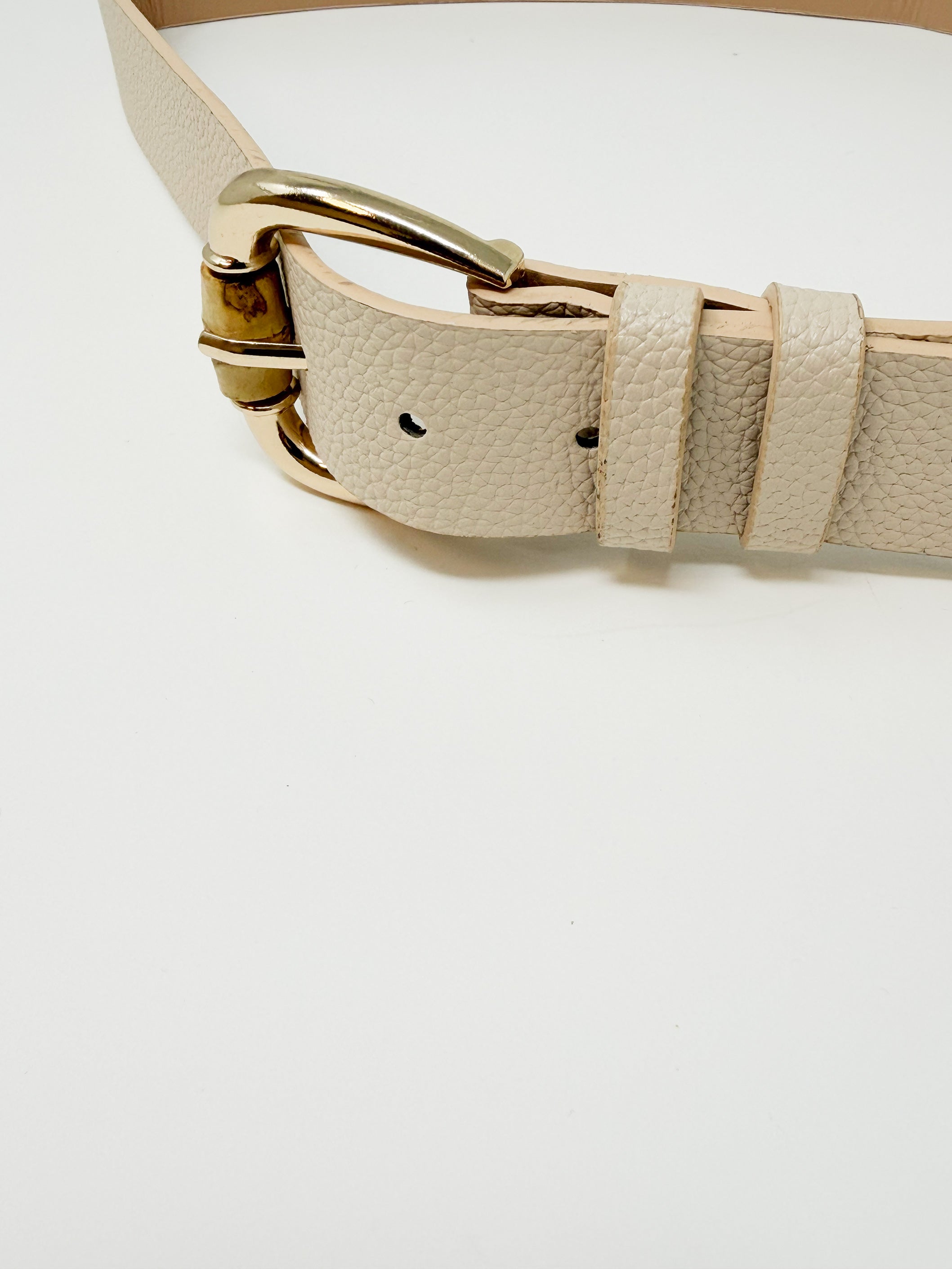 Cintura con dettgalio effetto bambù|Colore:Beige/oro