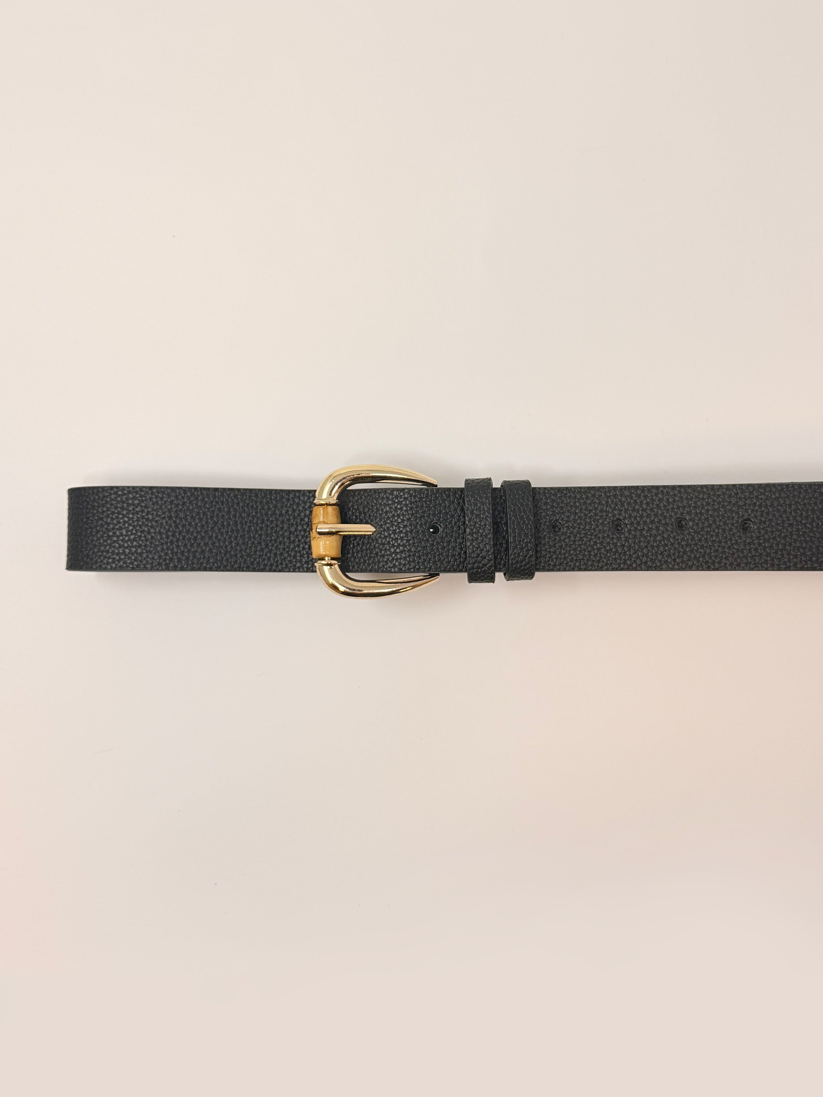 Cintura con dettgalio effetto bambù|Colore:Nero/oro