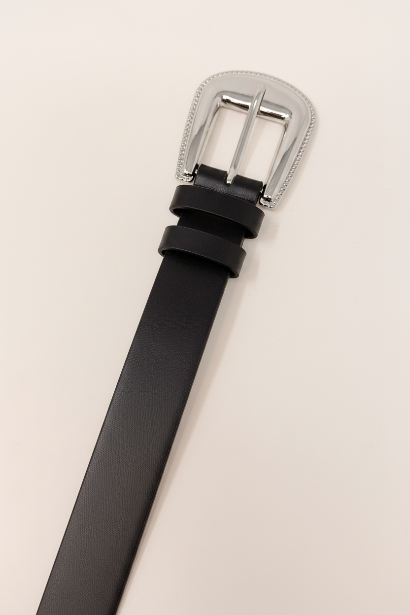 Cintura Texas borchie bombate|Colore:Nero/argento