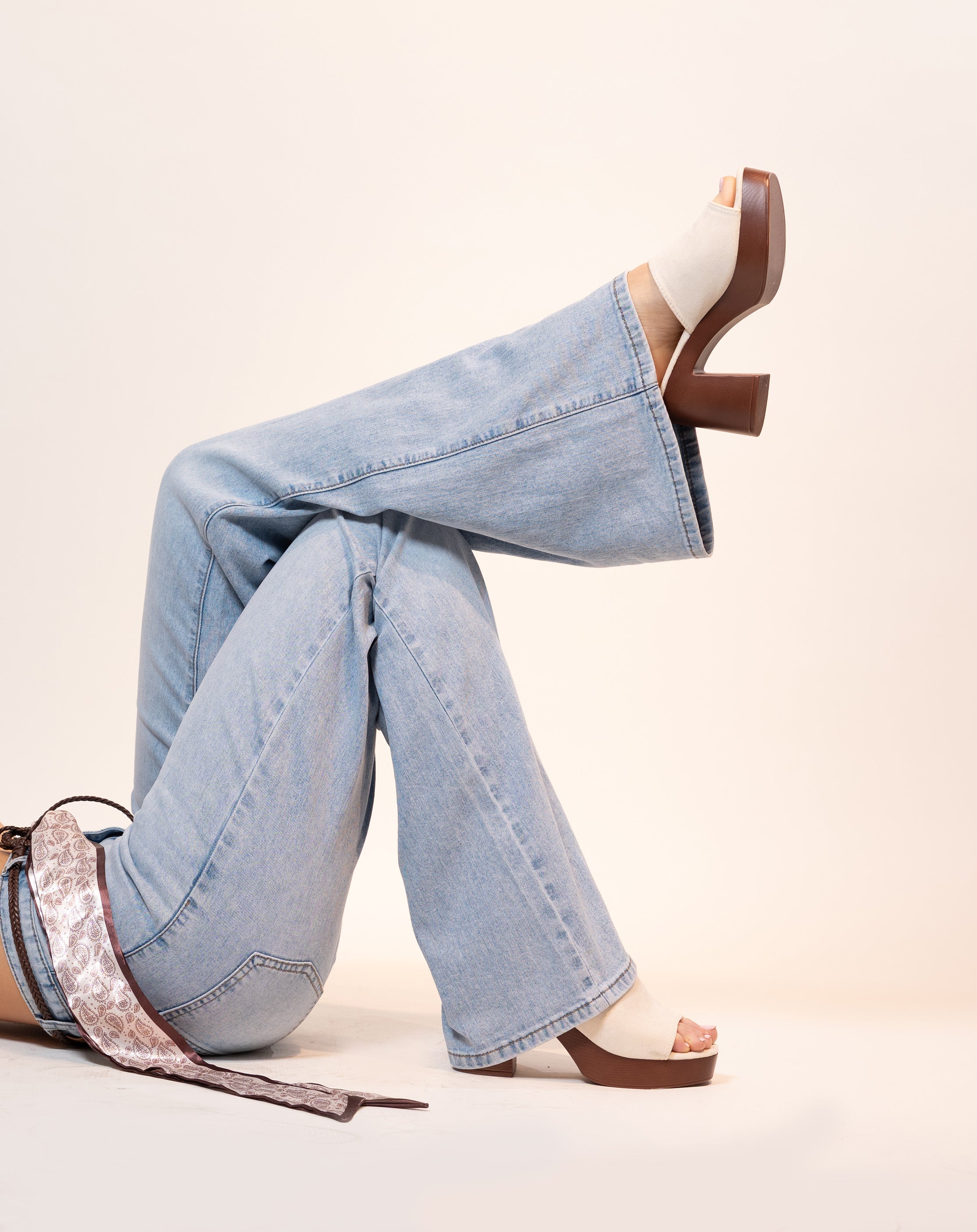 Sabot con plateau effetto legno |Colore:Ghiaccio