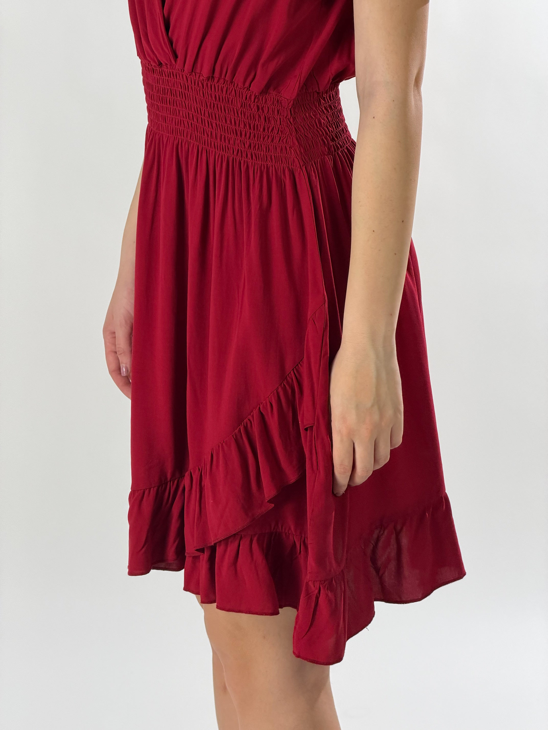 Abito Texas midi incrocio|Colore:Rosso india