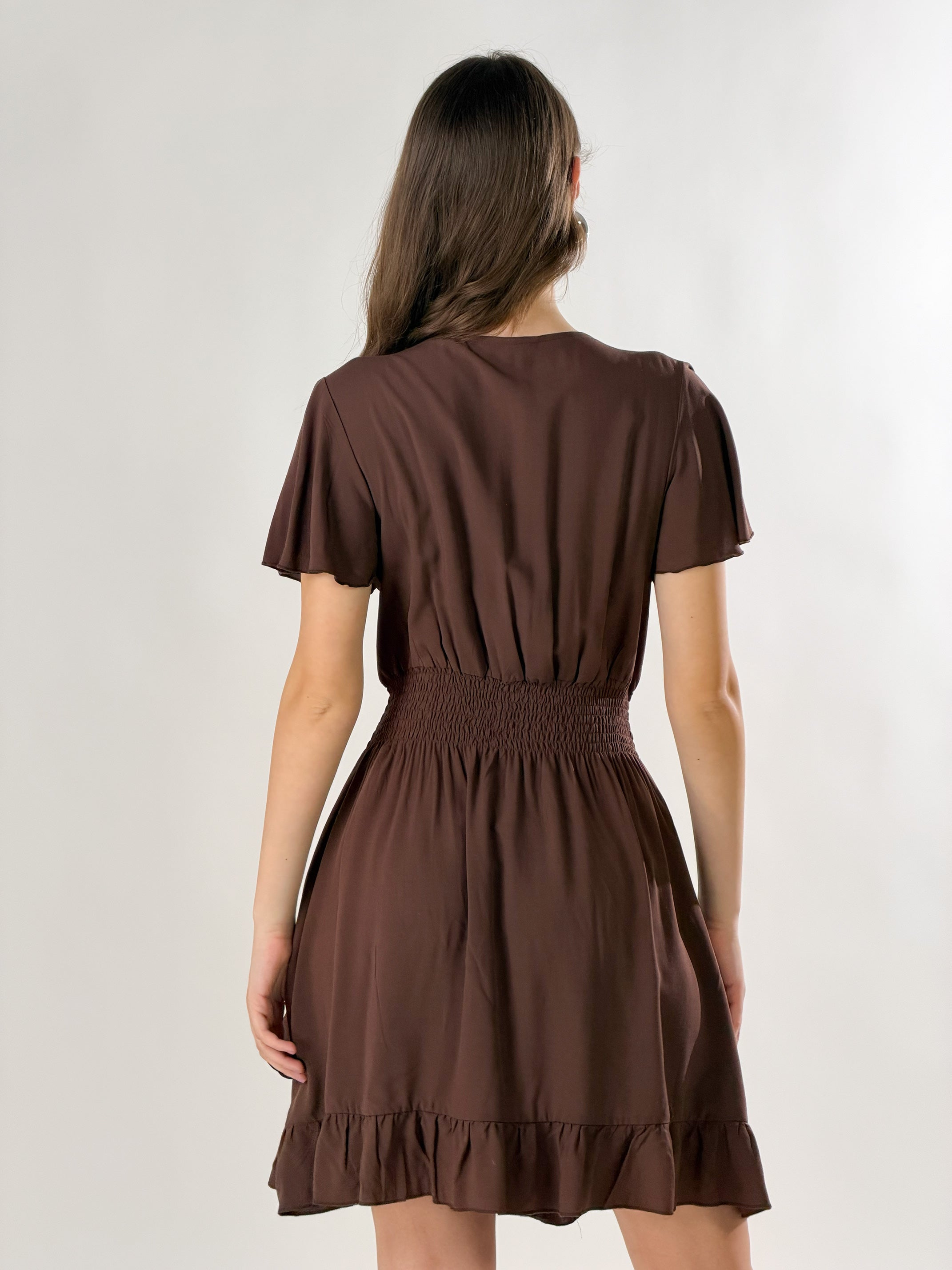 Abito Texas midi incrocio|Colore:Tabacco