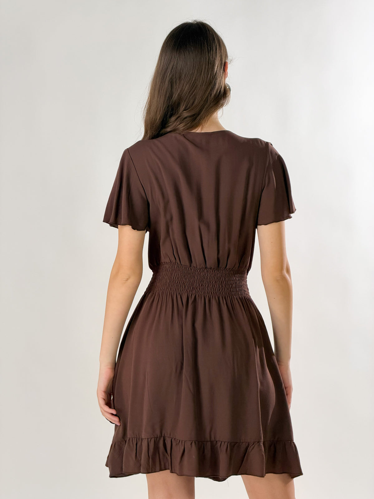 Abito Texas midi incrocio|Colore:Tabacco
