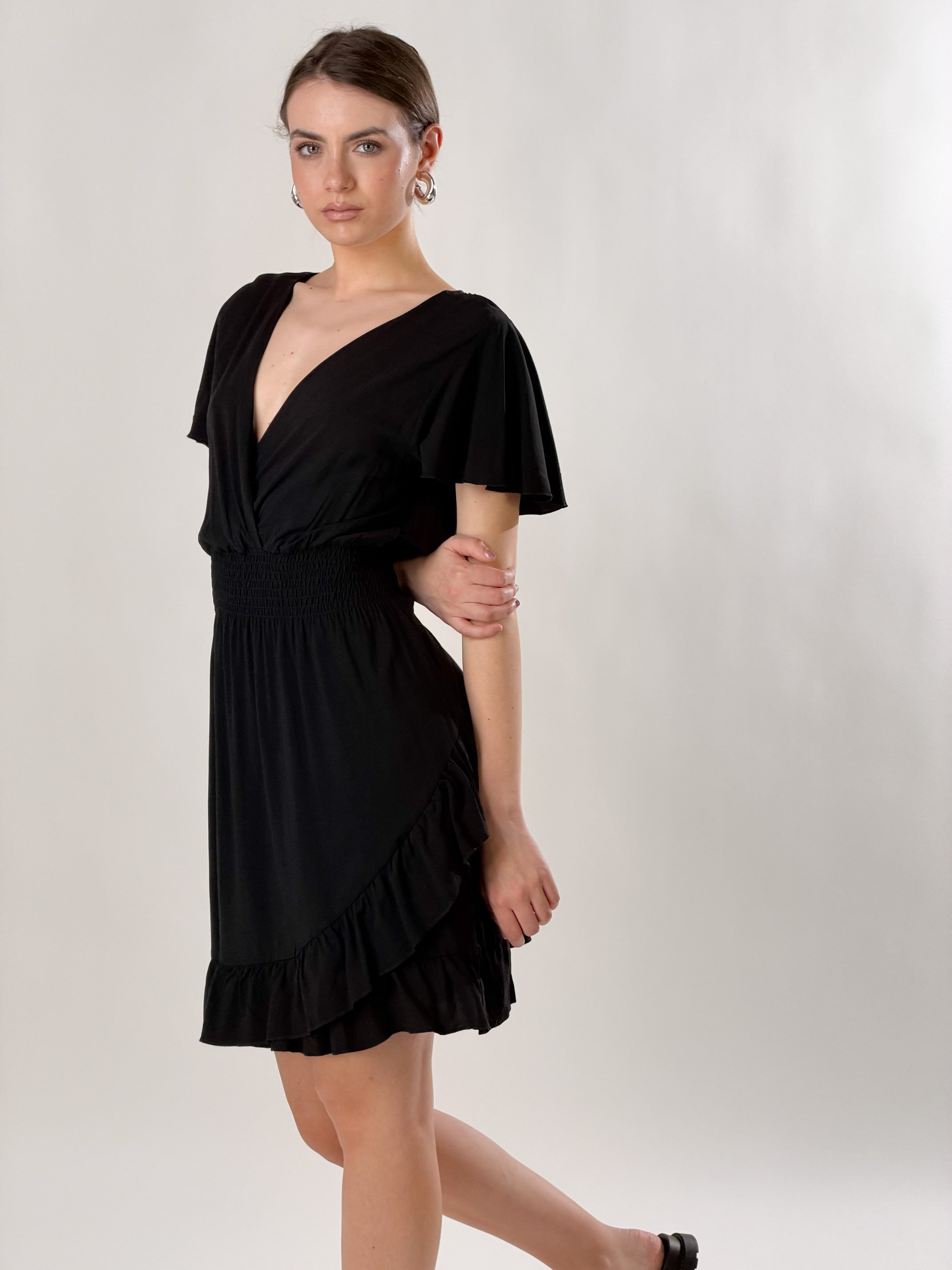 Abito Texas midi incrocio|Colore:Nero