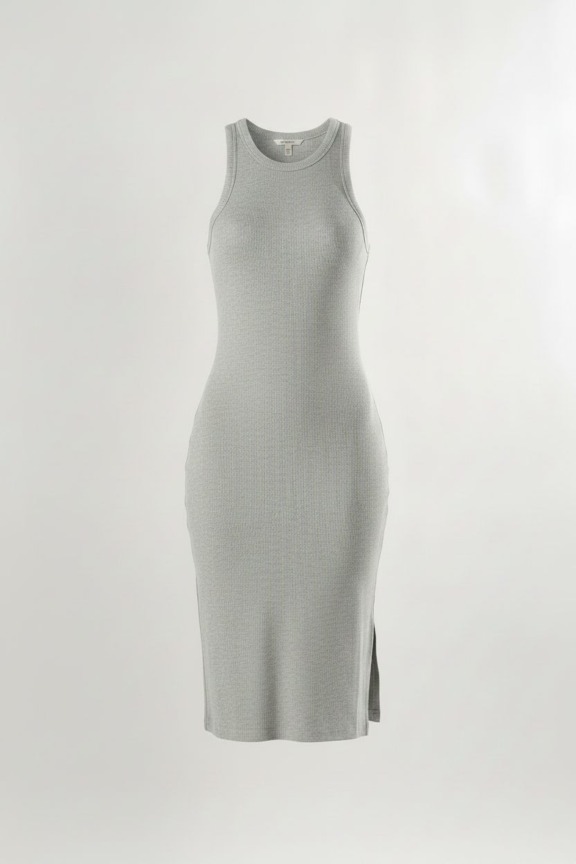 Abito Midi a coste |Colore:Grigio melange chiaro