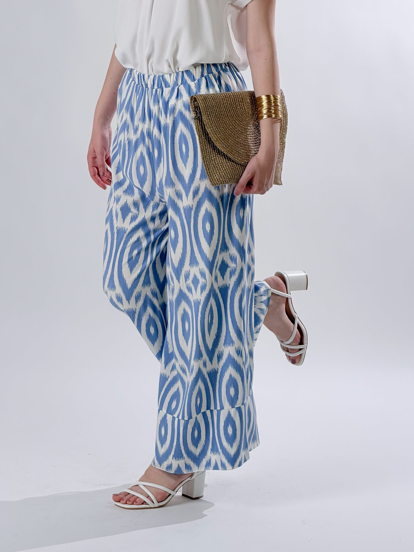 Pantalone stampa boho|Colore:Denim