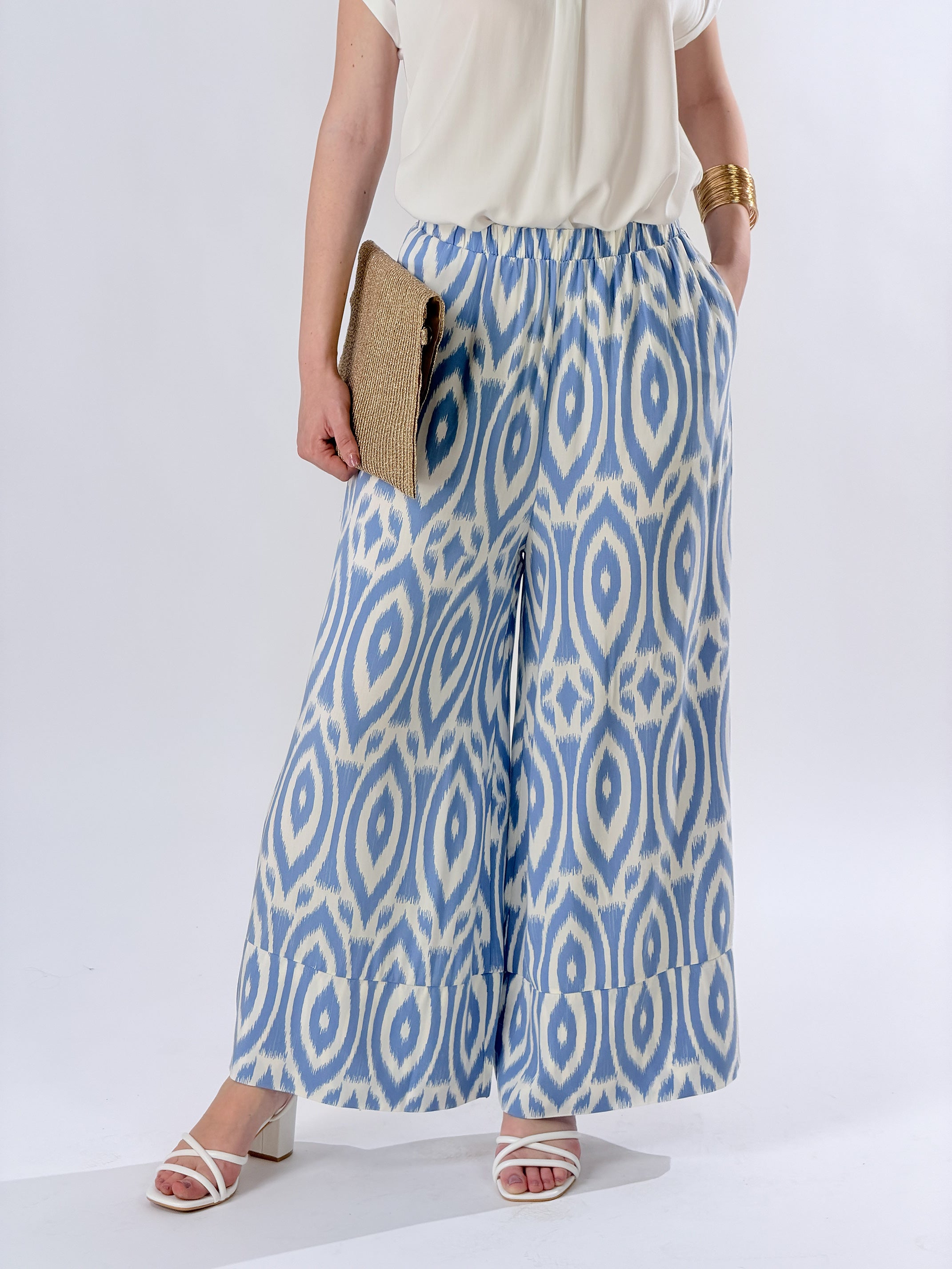 Pantalone stampa boho|Colore:Denim