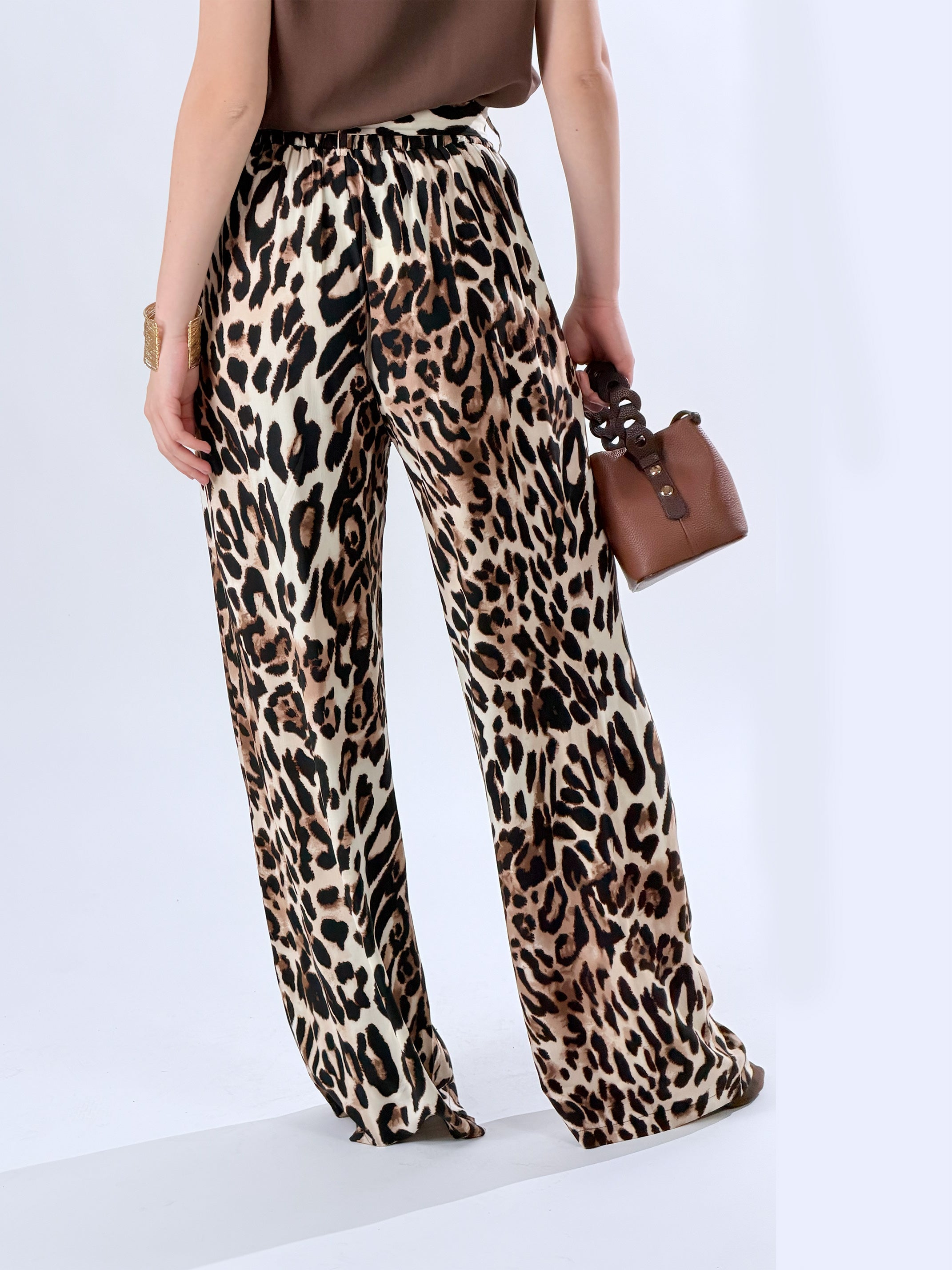Pantalone Palazzo stampa leopardata|Colore:Maculato