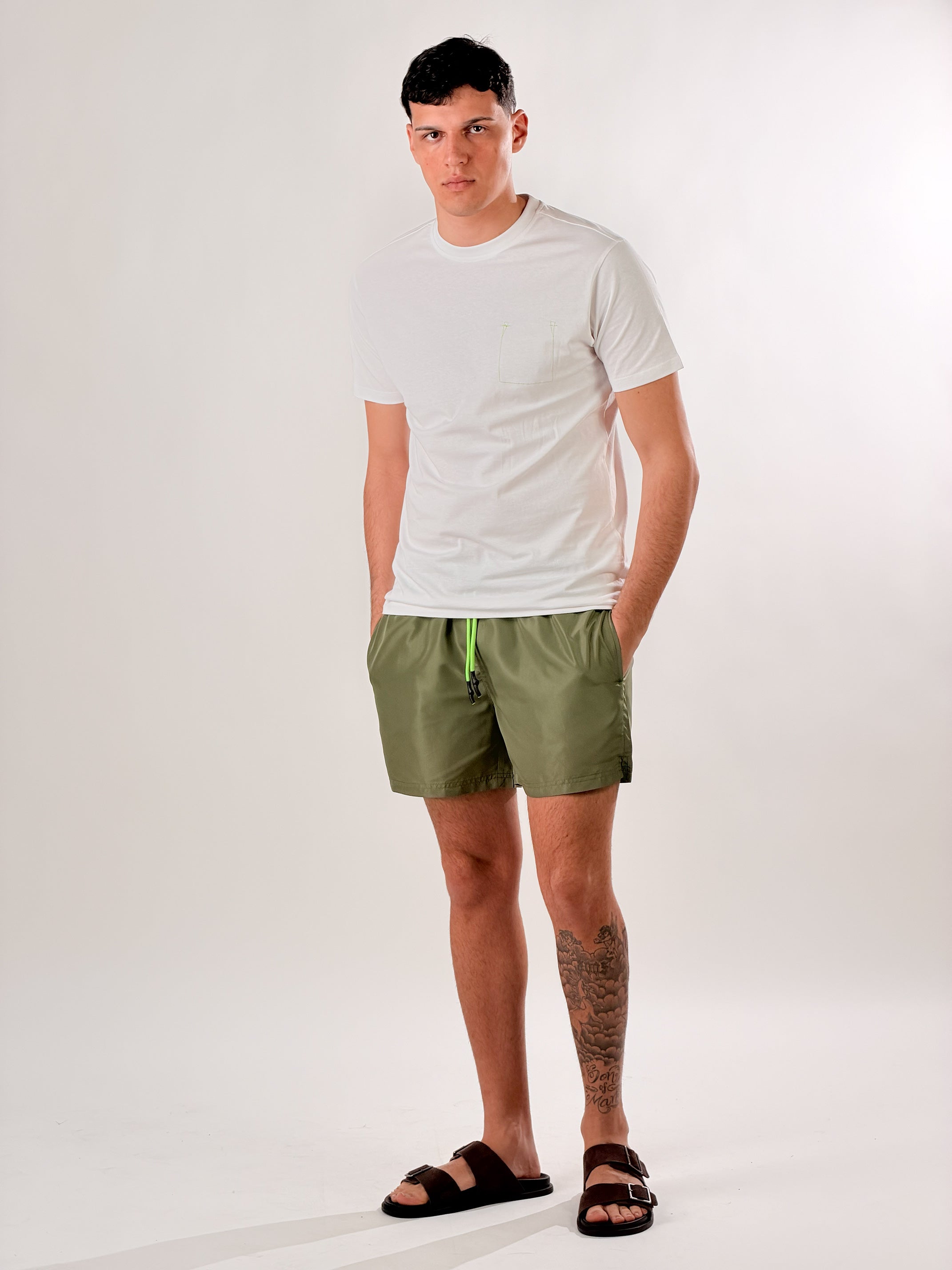 Costume Boxer neon|Colore:Verde militare