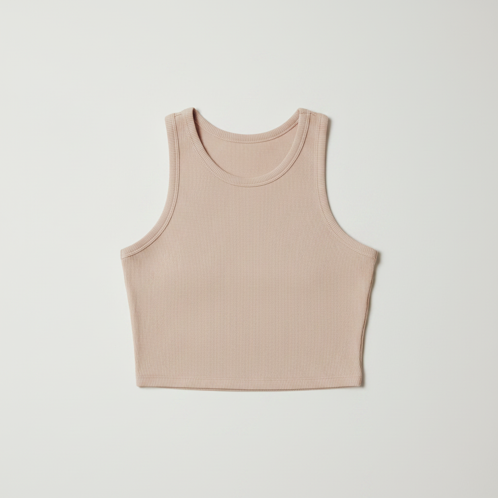 Canotta costina crop|Colore:Cipria