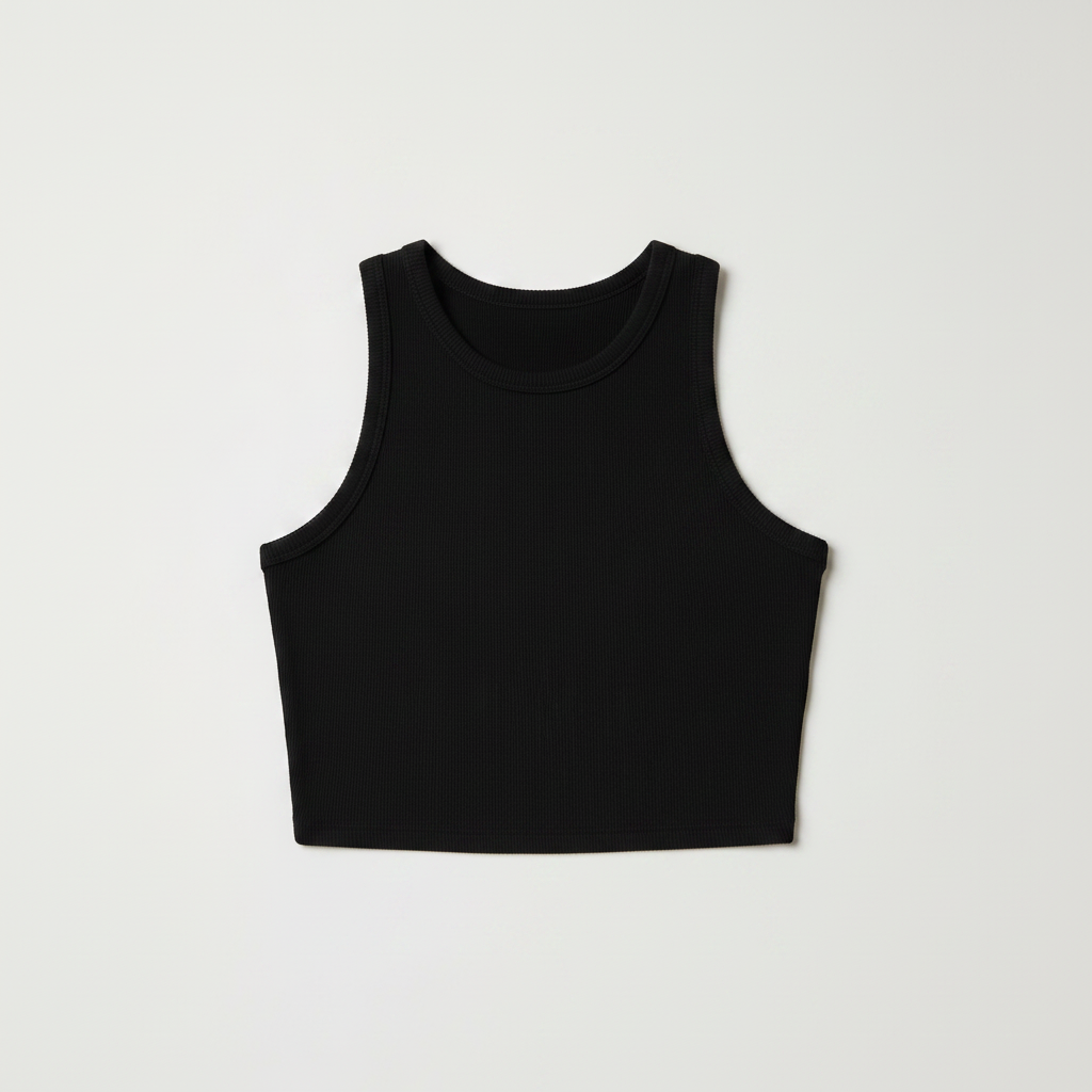 Canotta costina crop|Colore:Nero