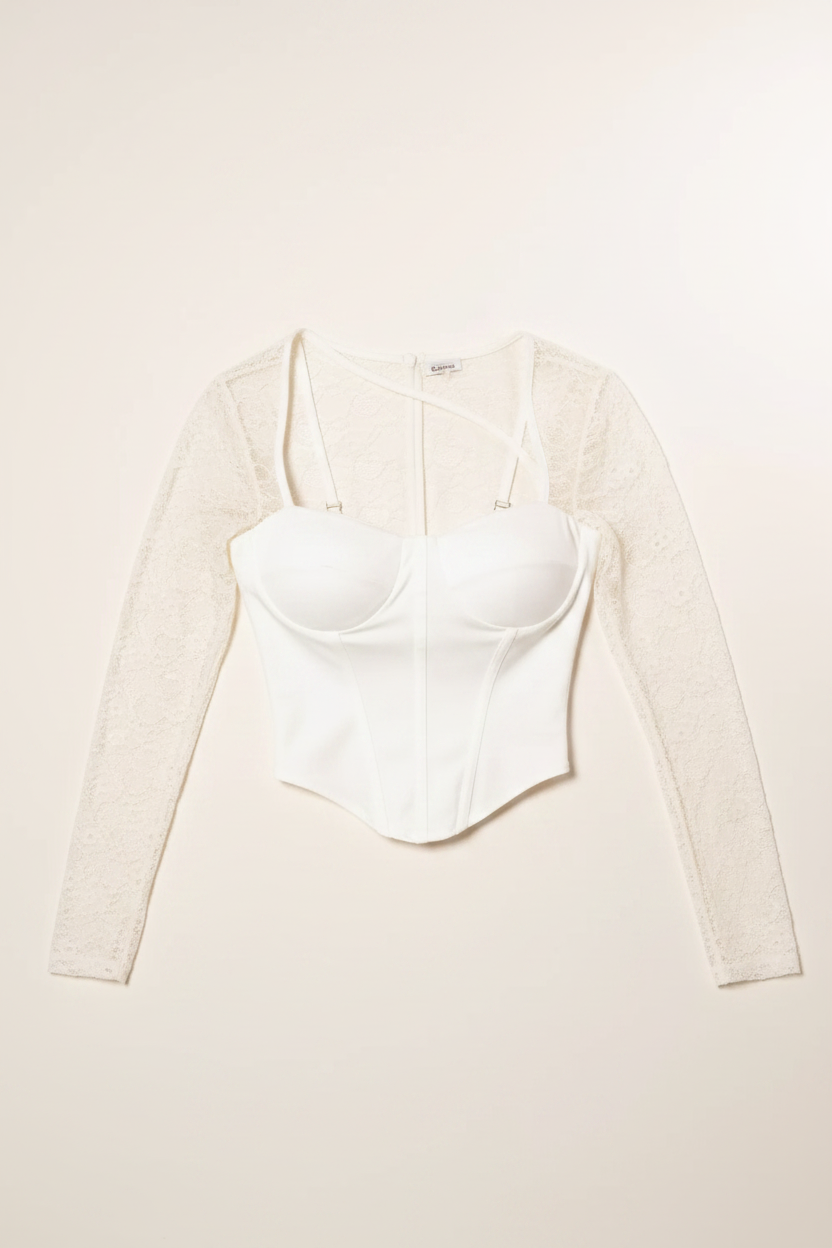 Top Bustier a cuore|Colore:Bianco
