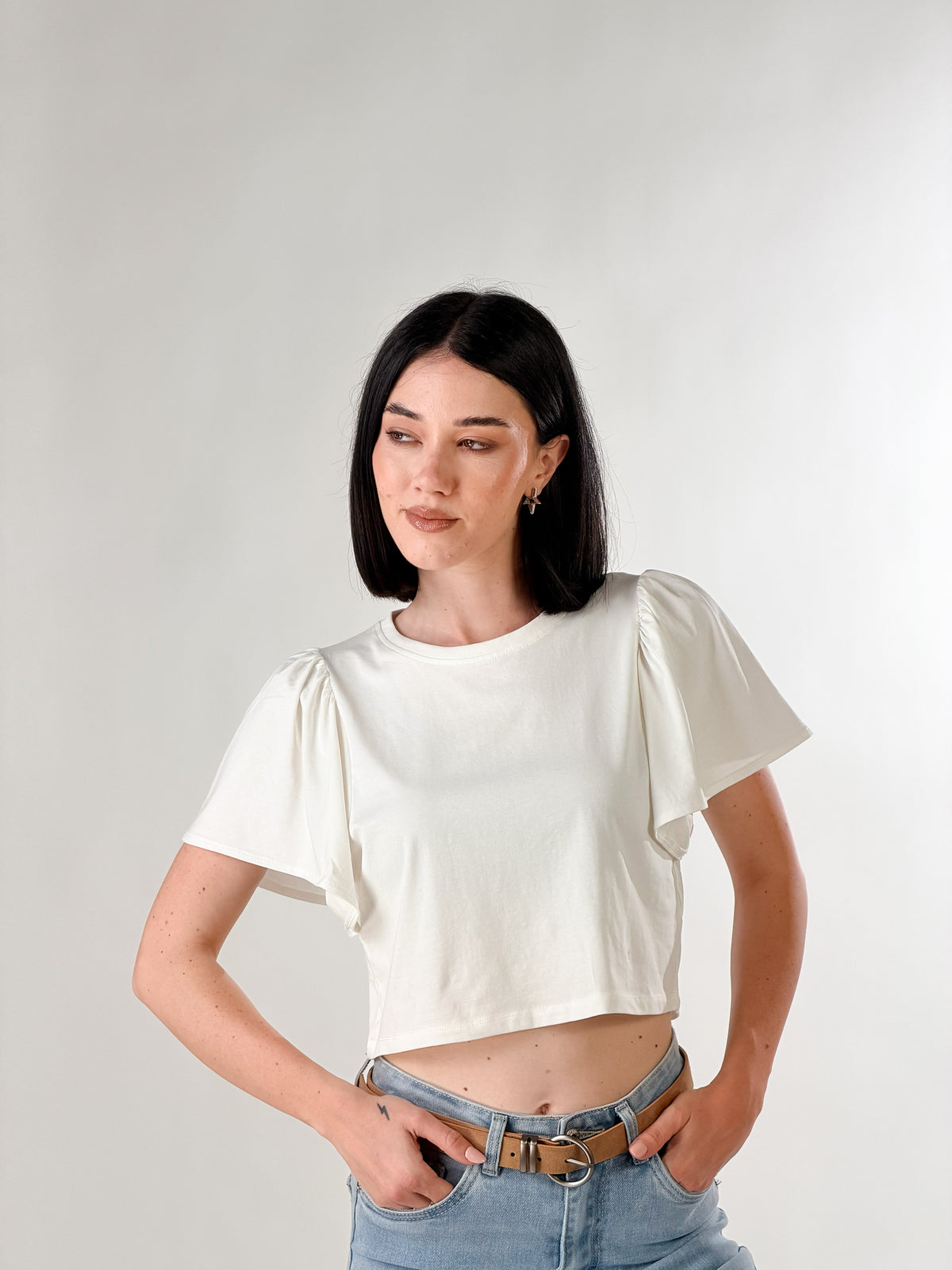 T-Shirt manica Voilà|Colore:Bianco latte
