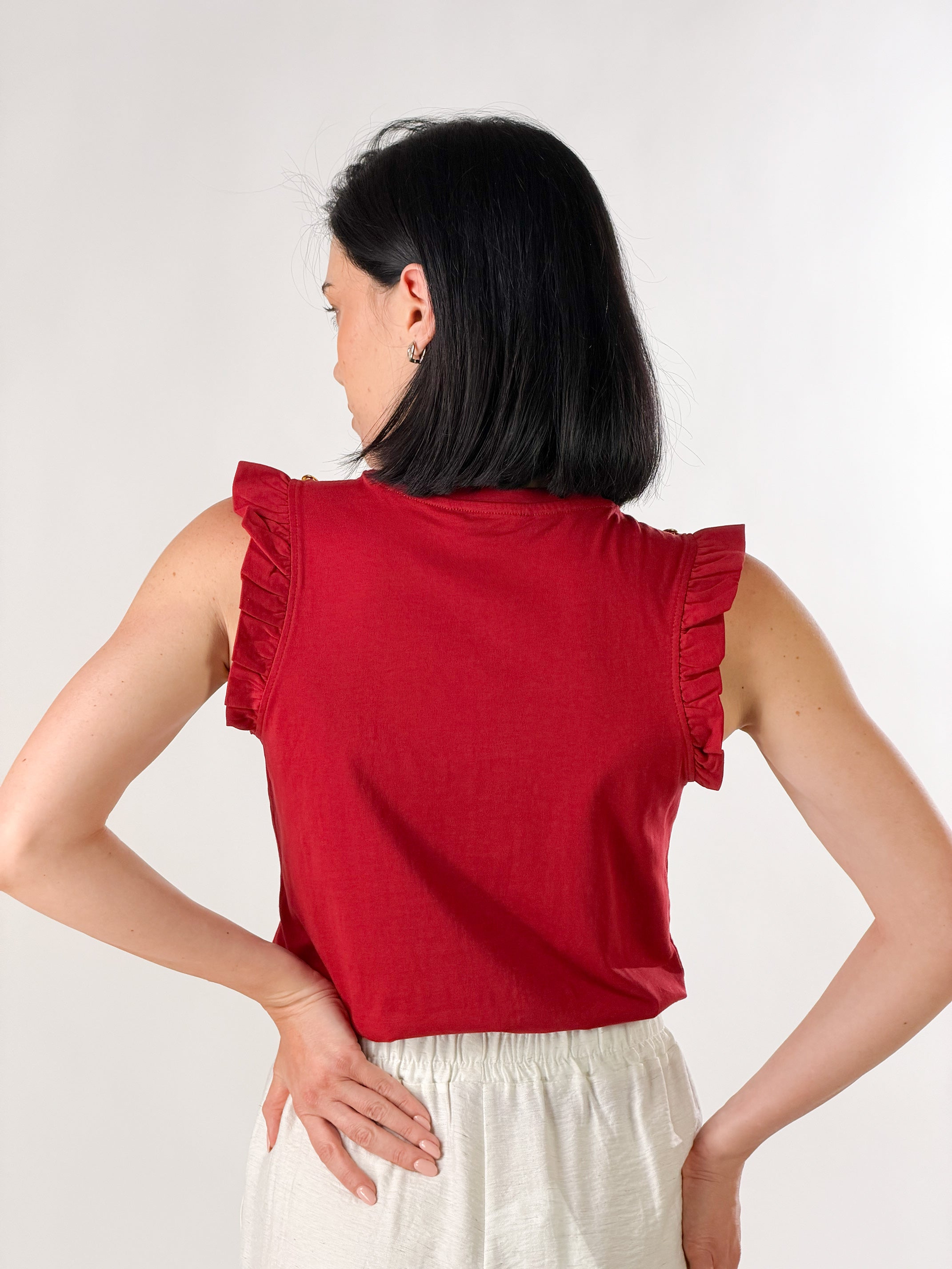 T-shirt con accessorio|Colore:Rosso india