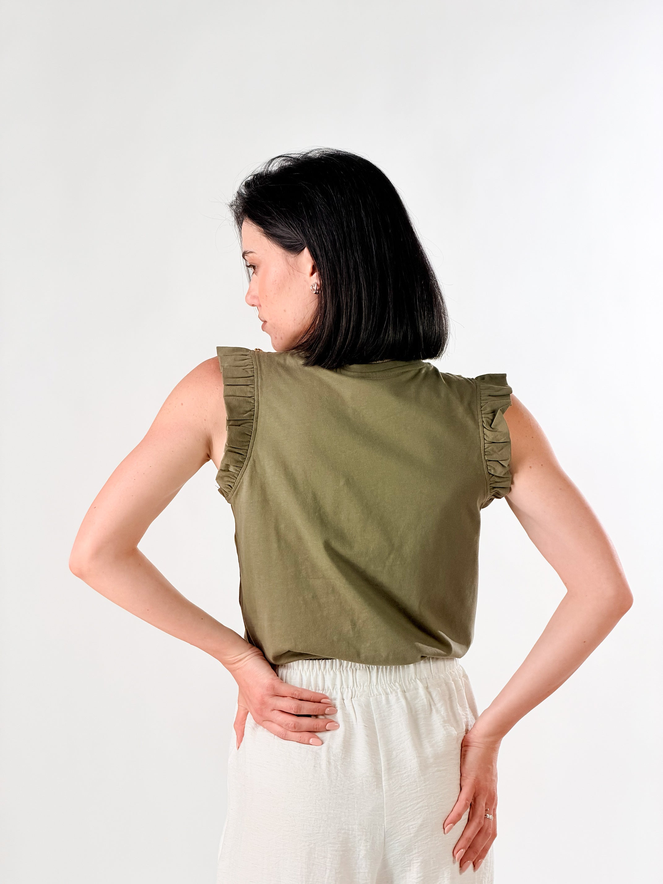 T-shirt con accessorio|Colore:Salvia