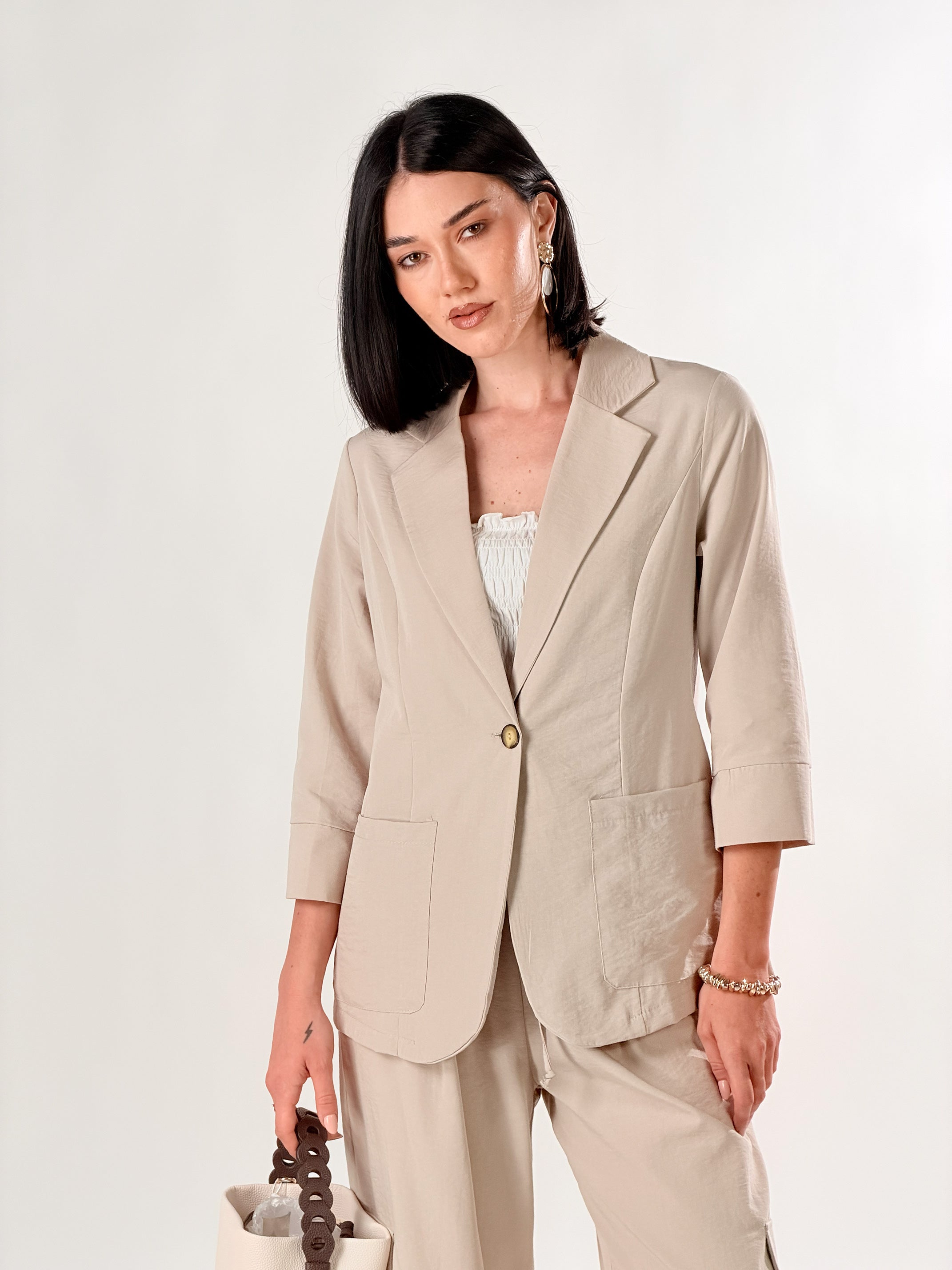 Blazer mono petto |Colore:Sabbia