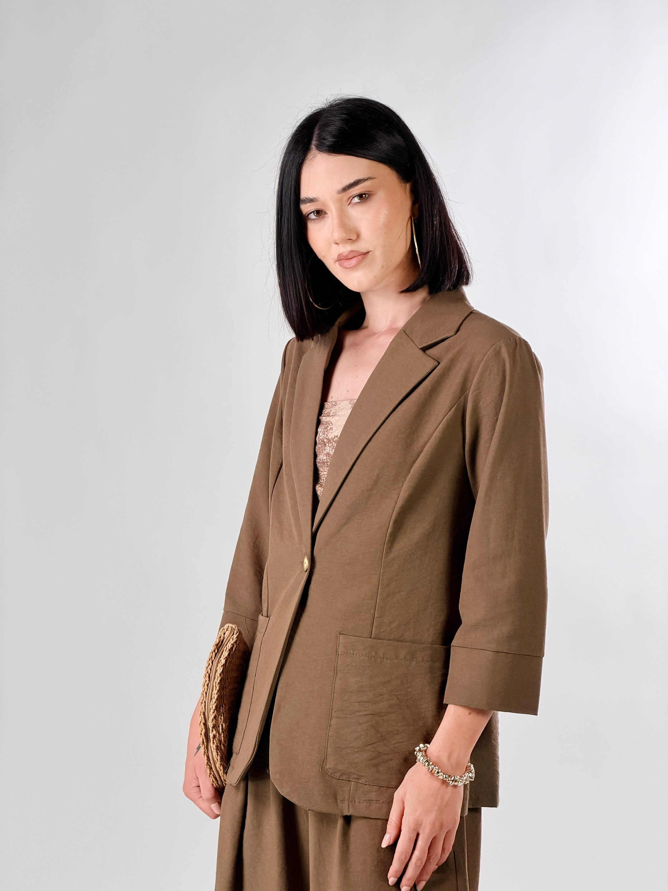 Blazer mono petto |Colore:Nocciola
