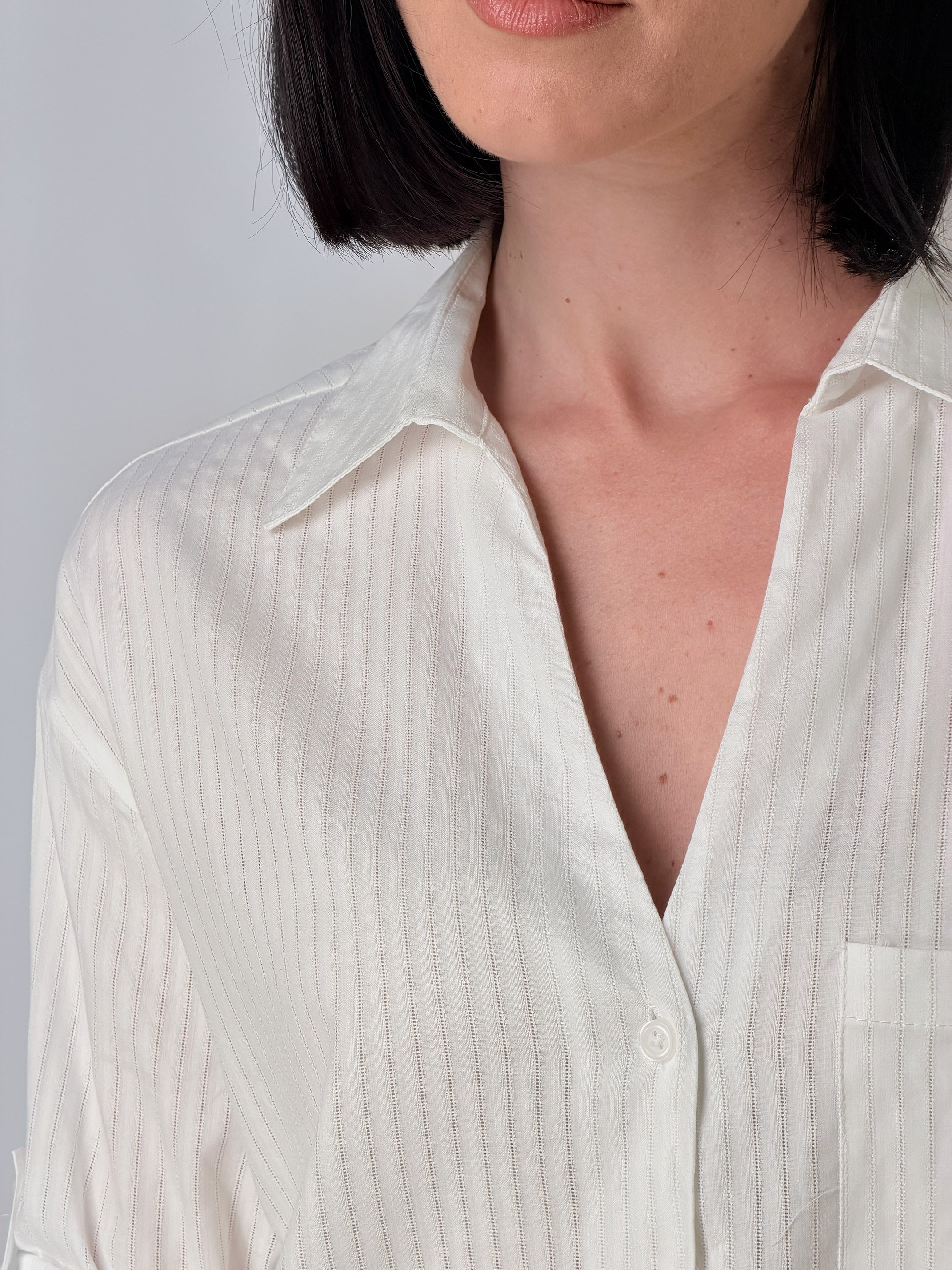Camicia tessuto semitrasparente|Colore:Bianco