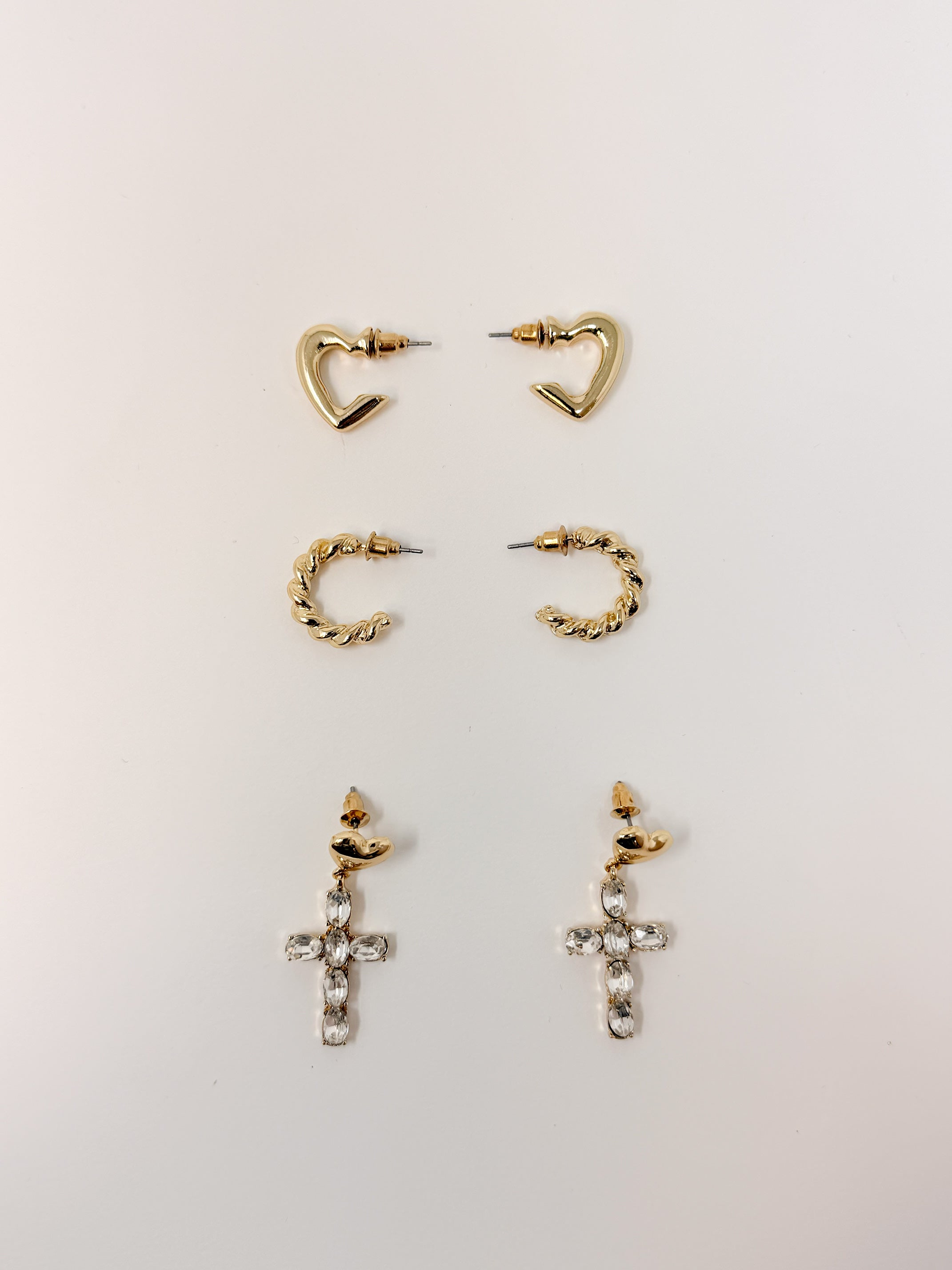 Set orecchini misti|Colore:Oro