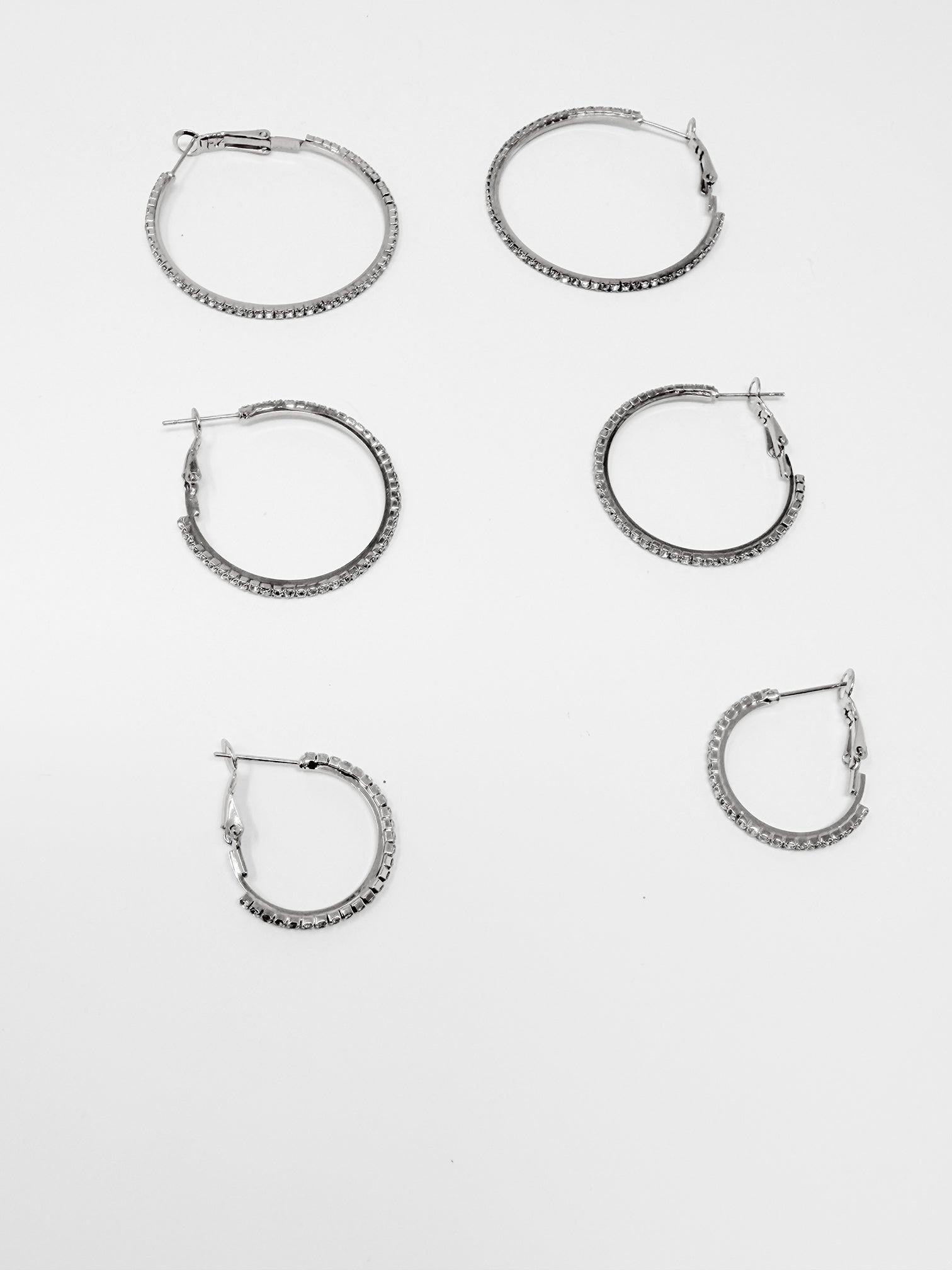Set cerchio con strass|Colore:Argento