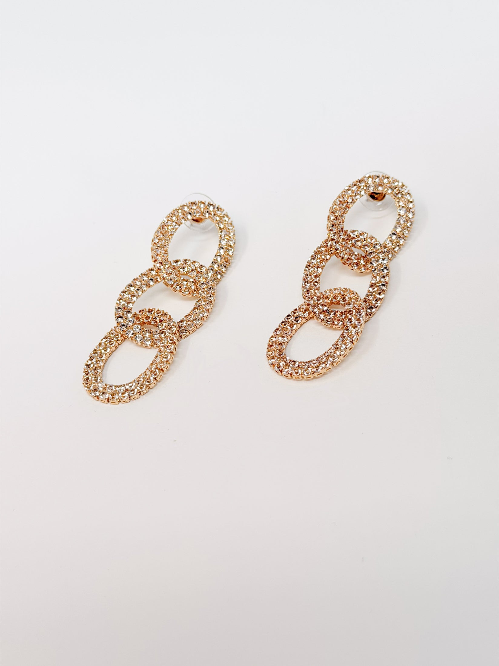 Orecchini catena con strass|Colore:Oro