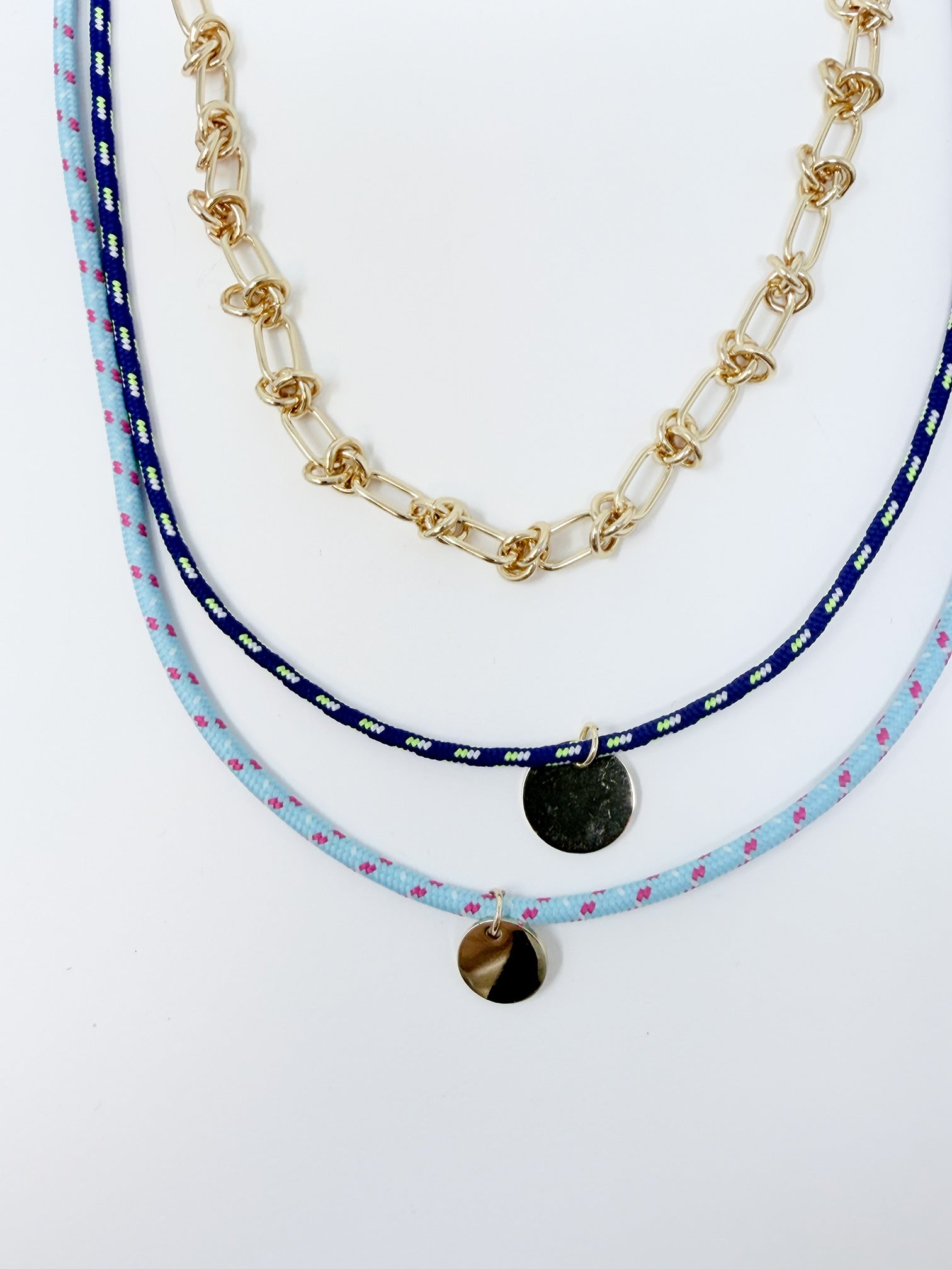 set di collane multi-filo in stile "paracord"|Colore:Blu