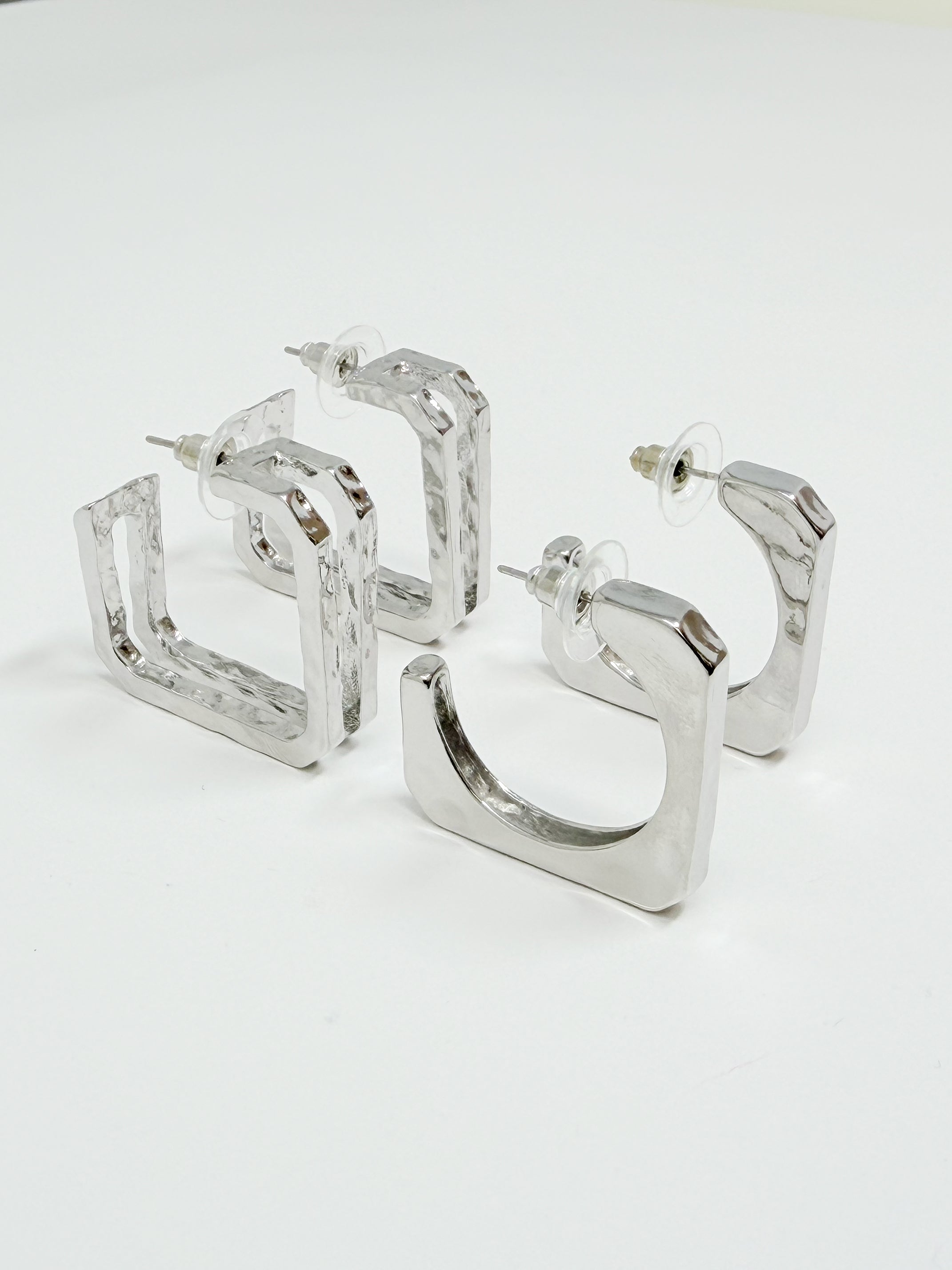 Set orecchini geometrici|Colore:Argento