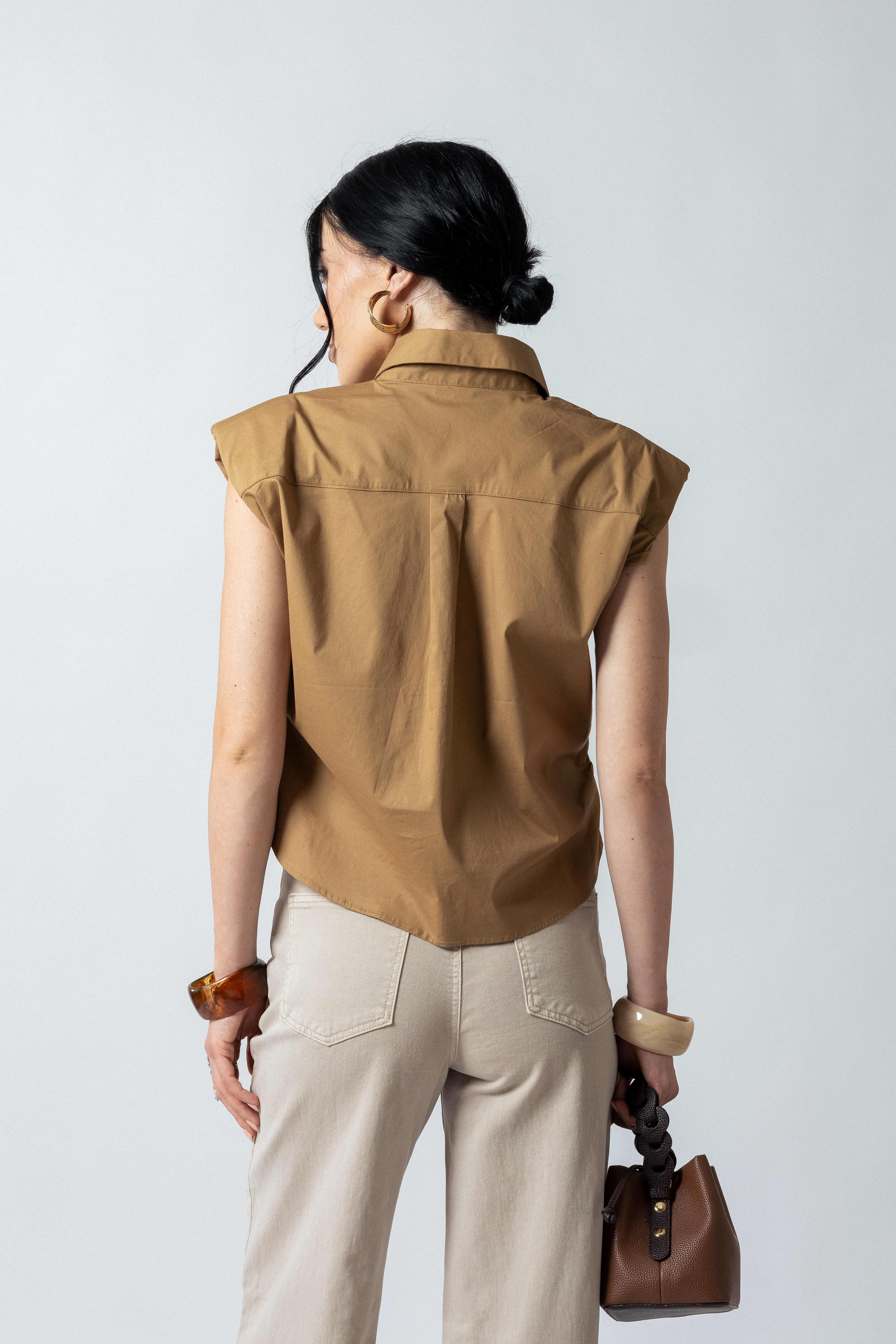 Camicia con spalline|Colore:Cammello
