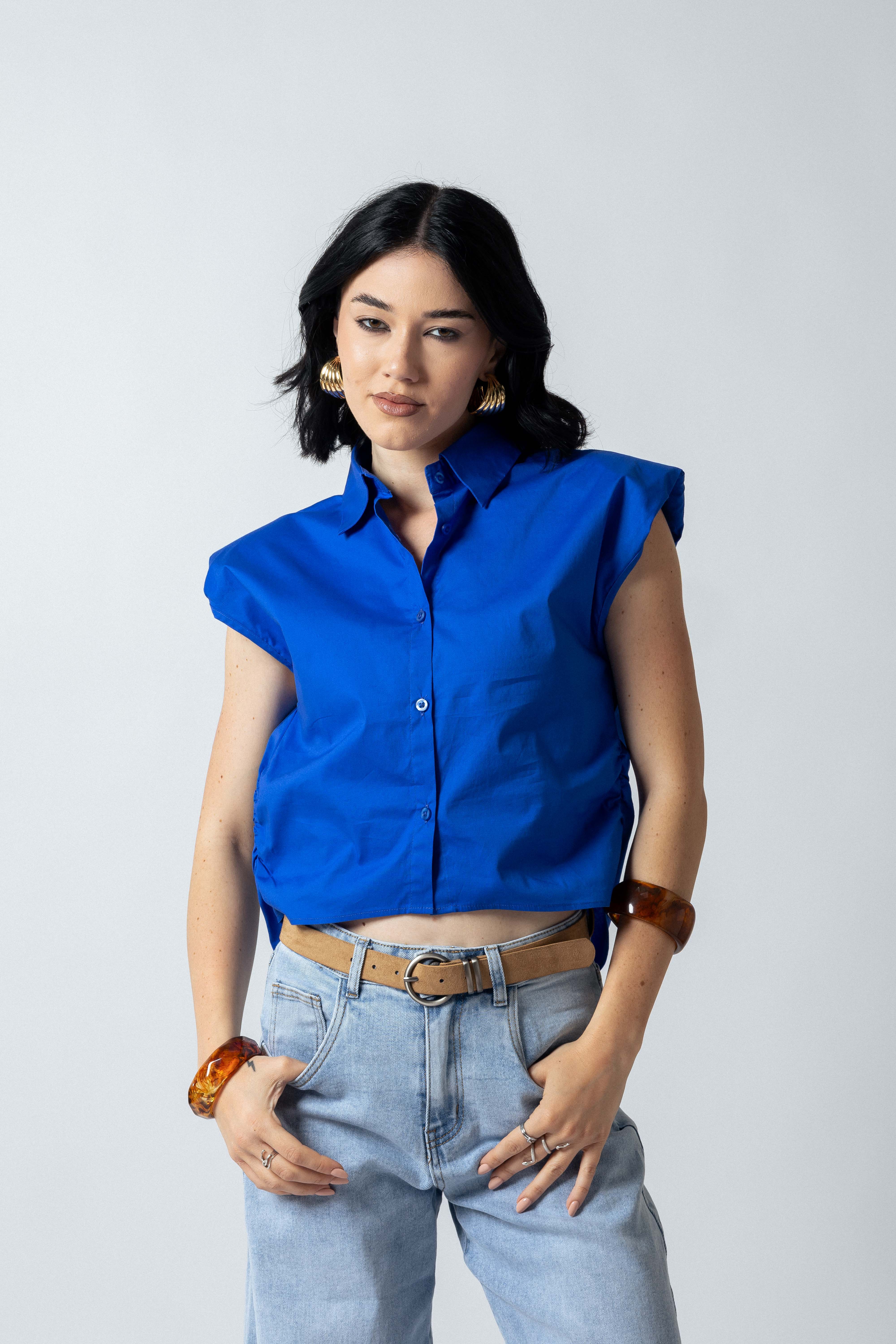 Camicia con spalline|Colore:Blu royal