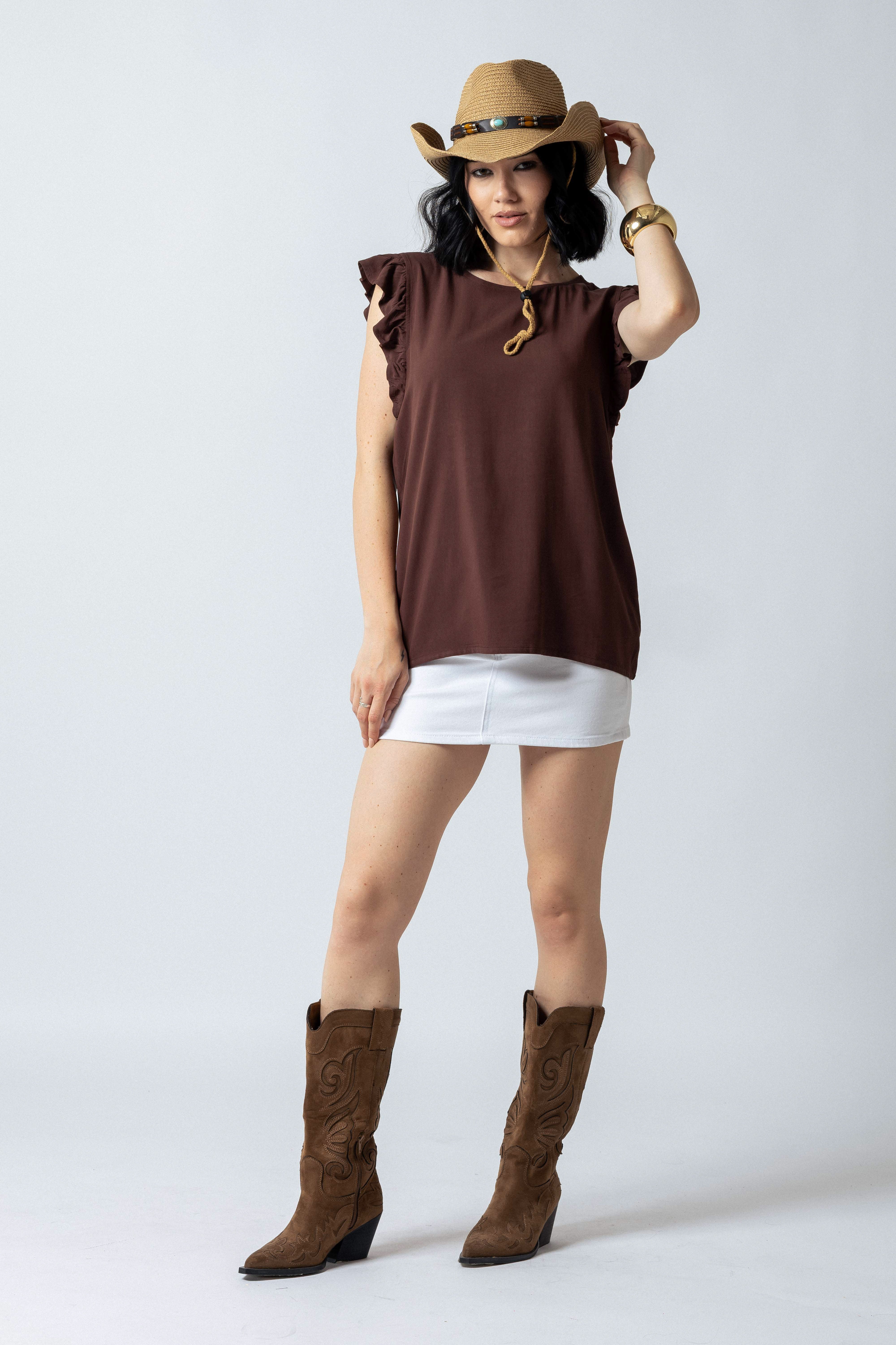 Maglia giromanica |Colore:Tabacco