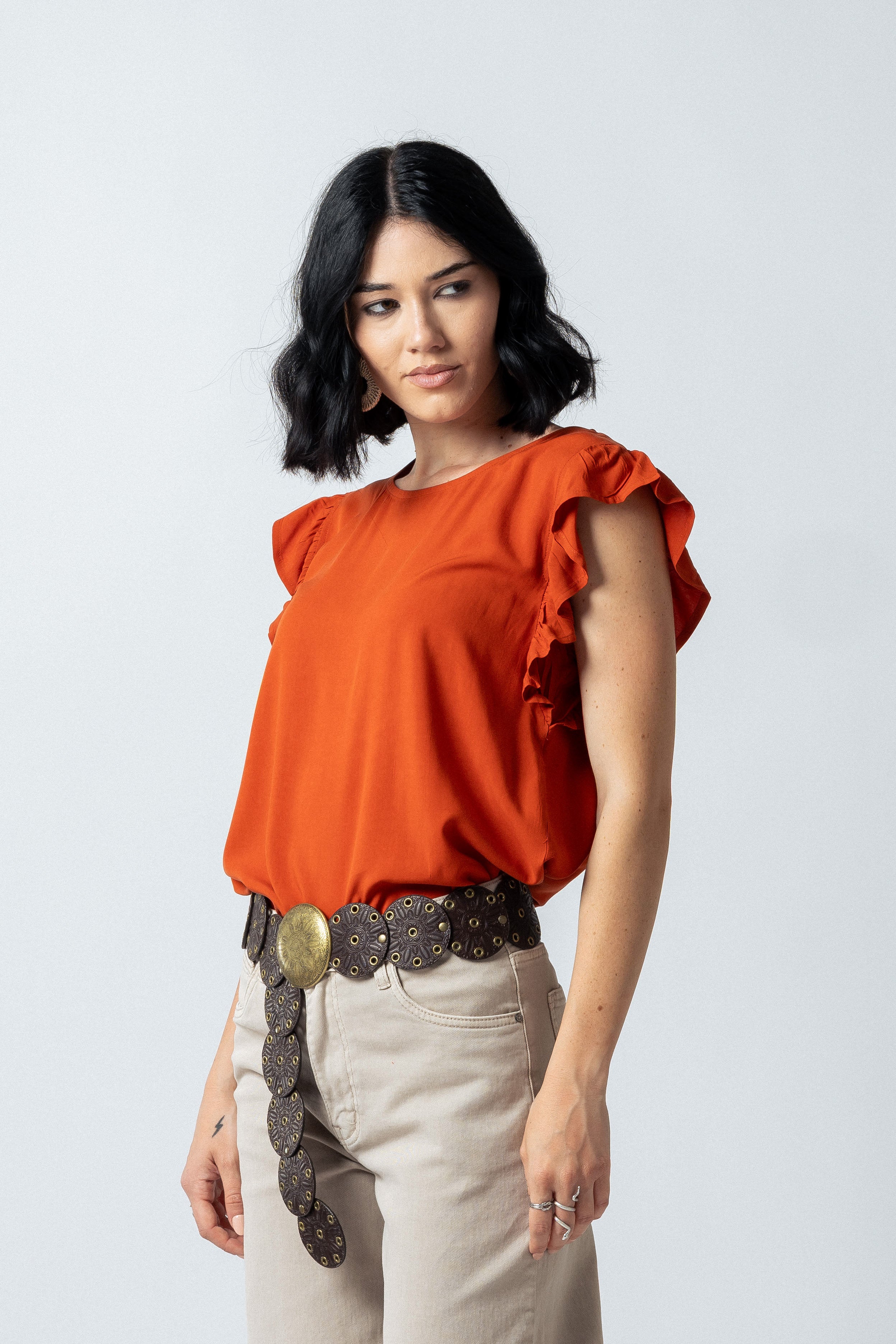 Maglia giromanica |Colore:Ruggine