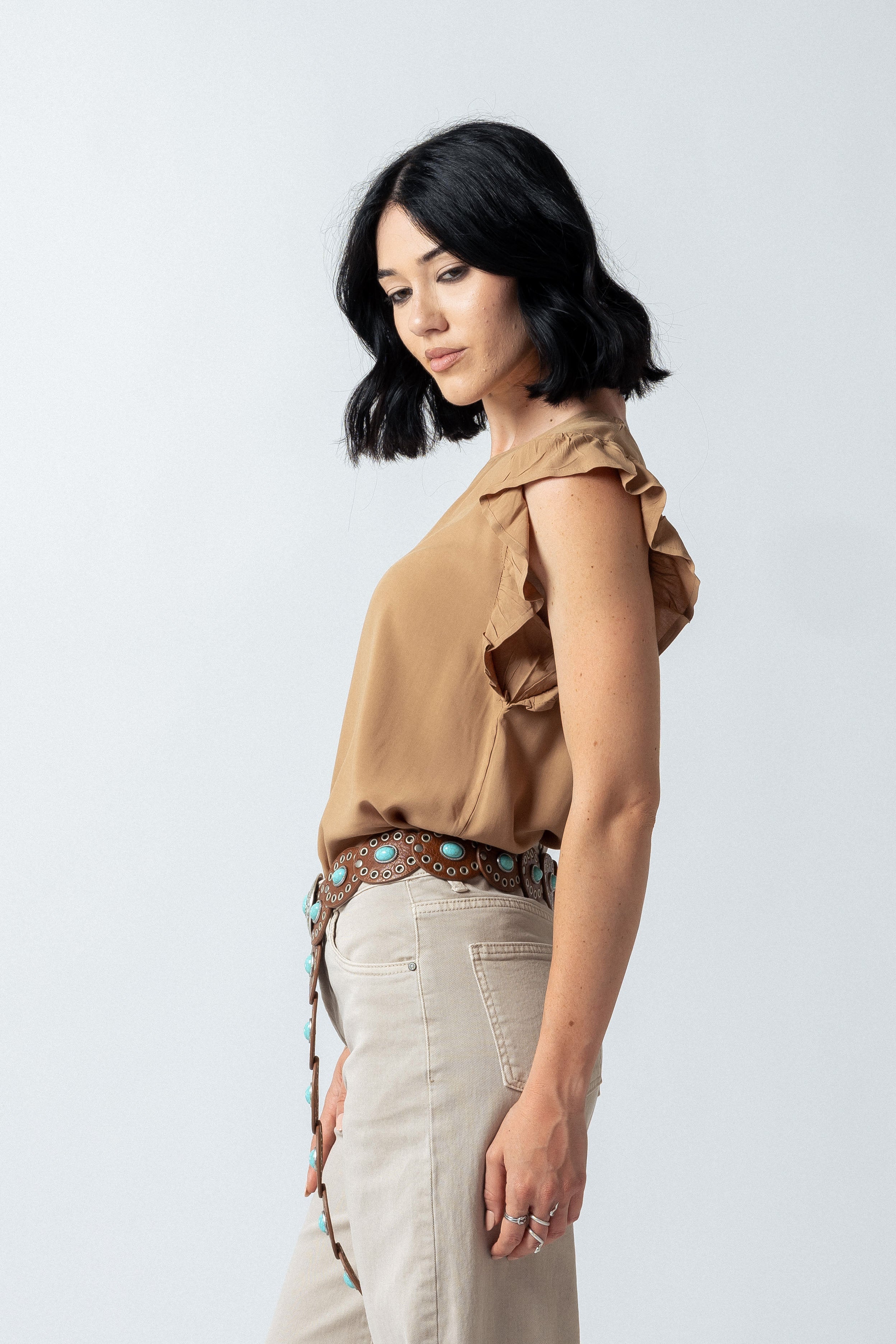 Maglia giromanica |Colore:Cammello