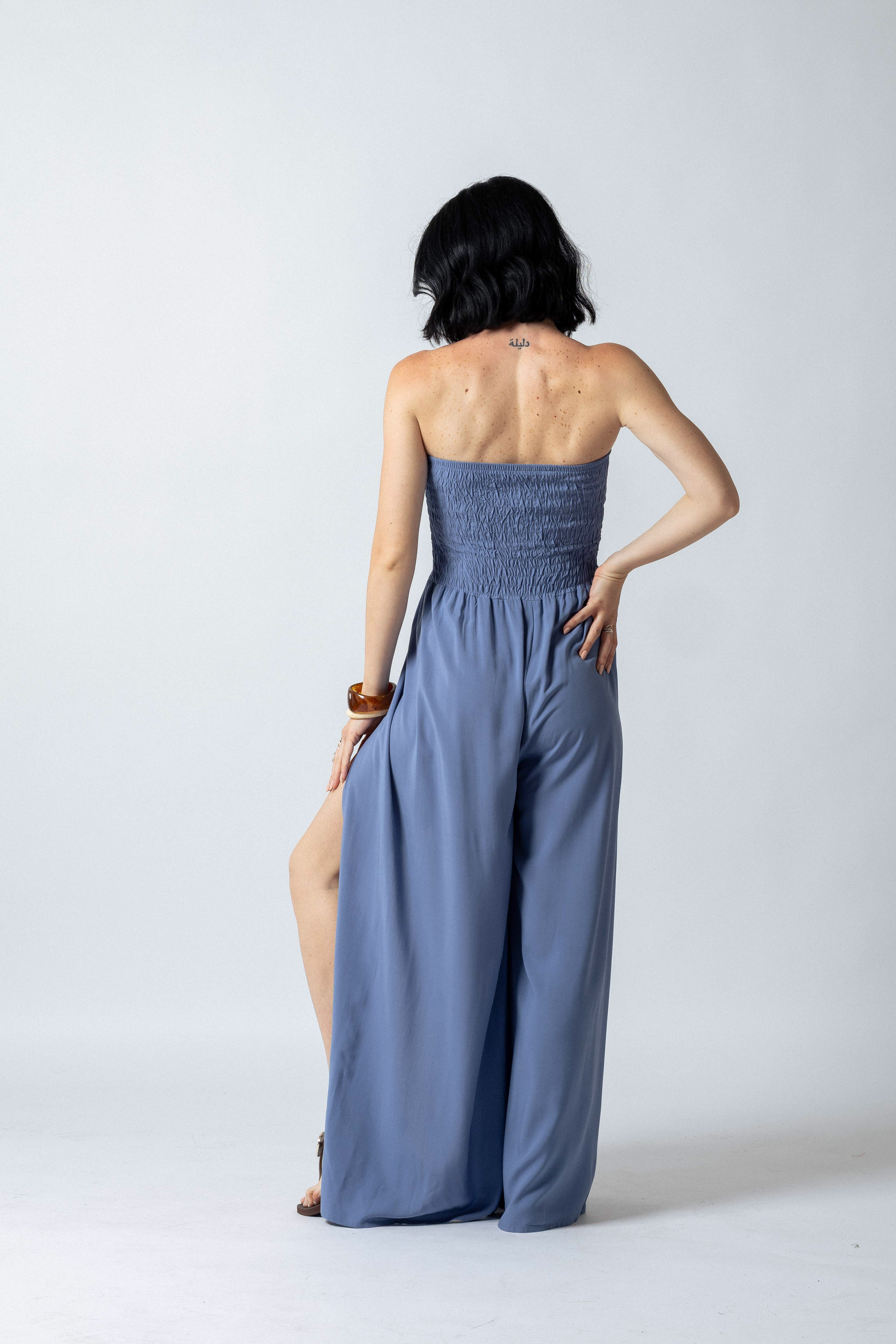 Maxi tuta positano|Colore:Denim