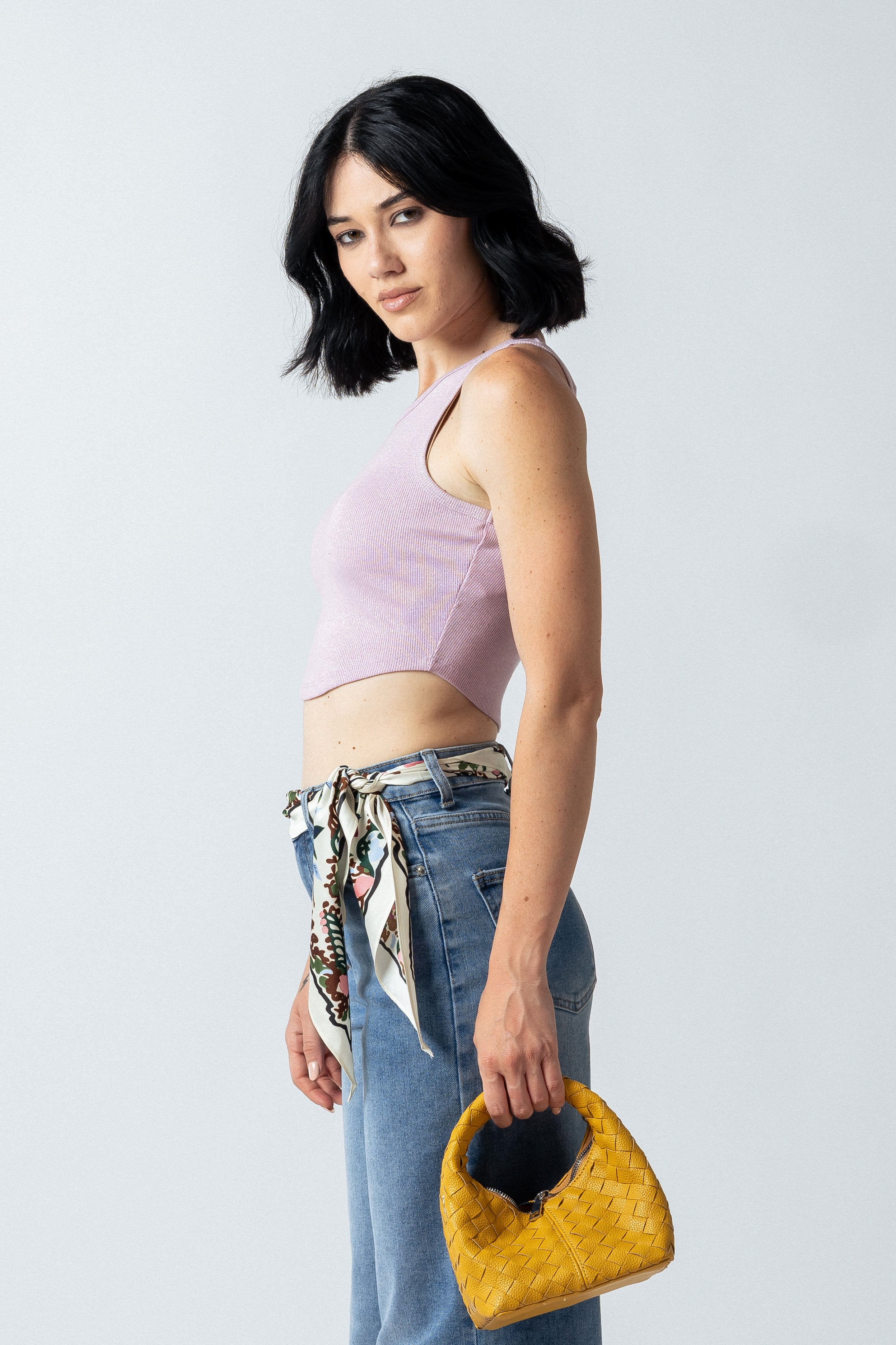 Top con orlo curvato|Colore:Rosa bubble