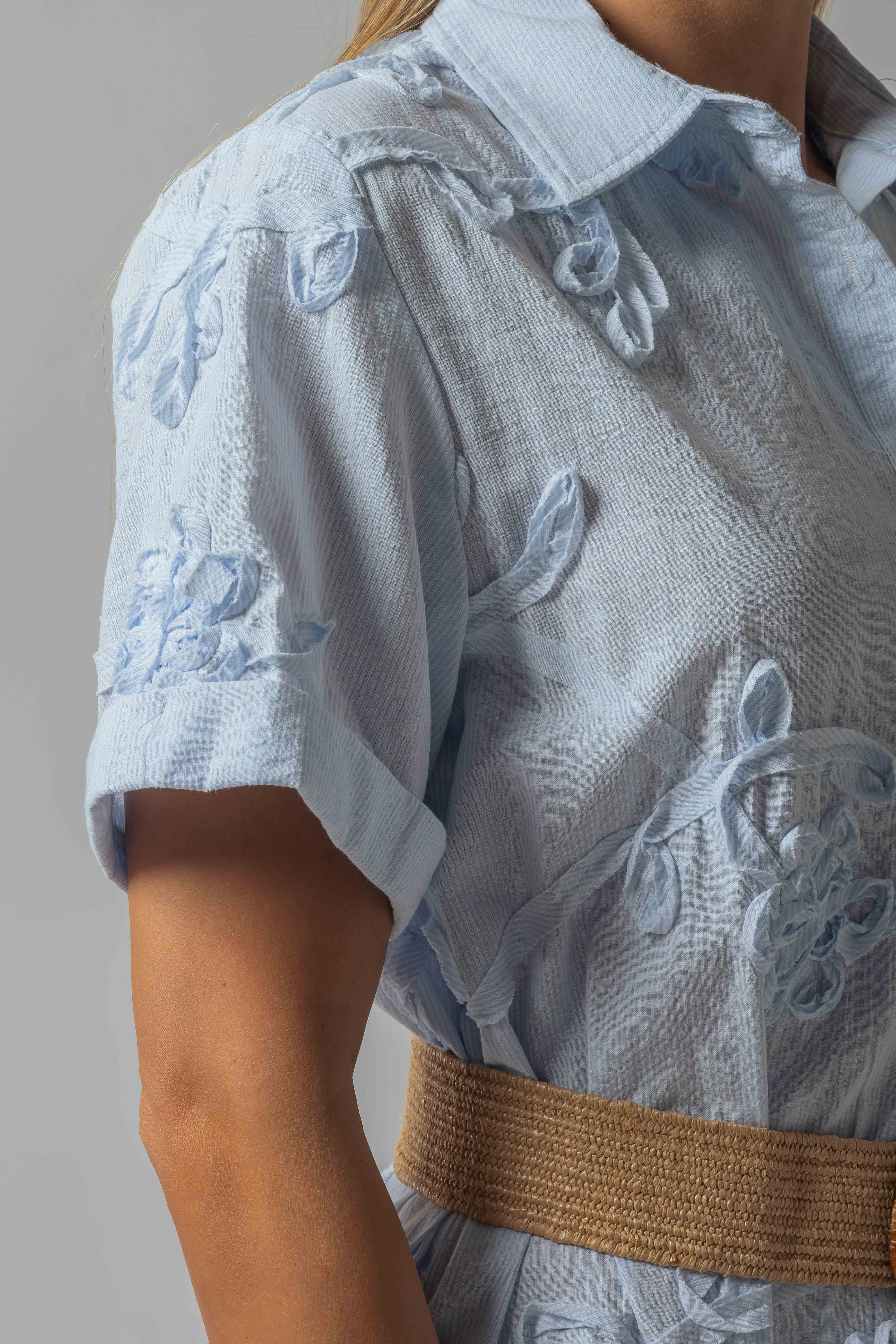 Abito chemisier con cintura|Colore:Blu scuro
