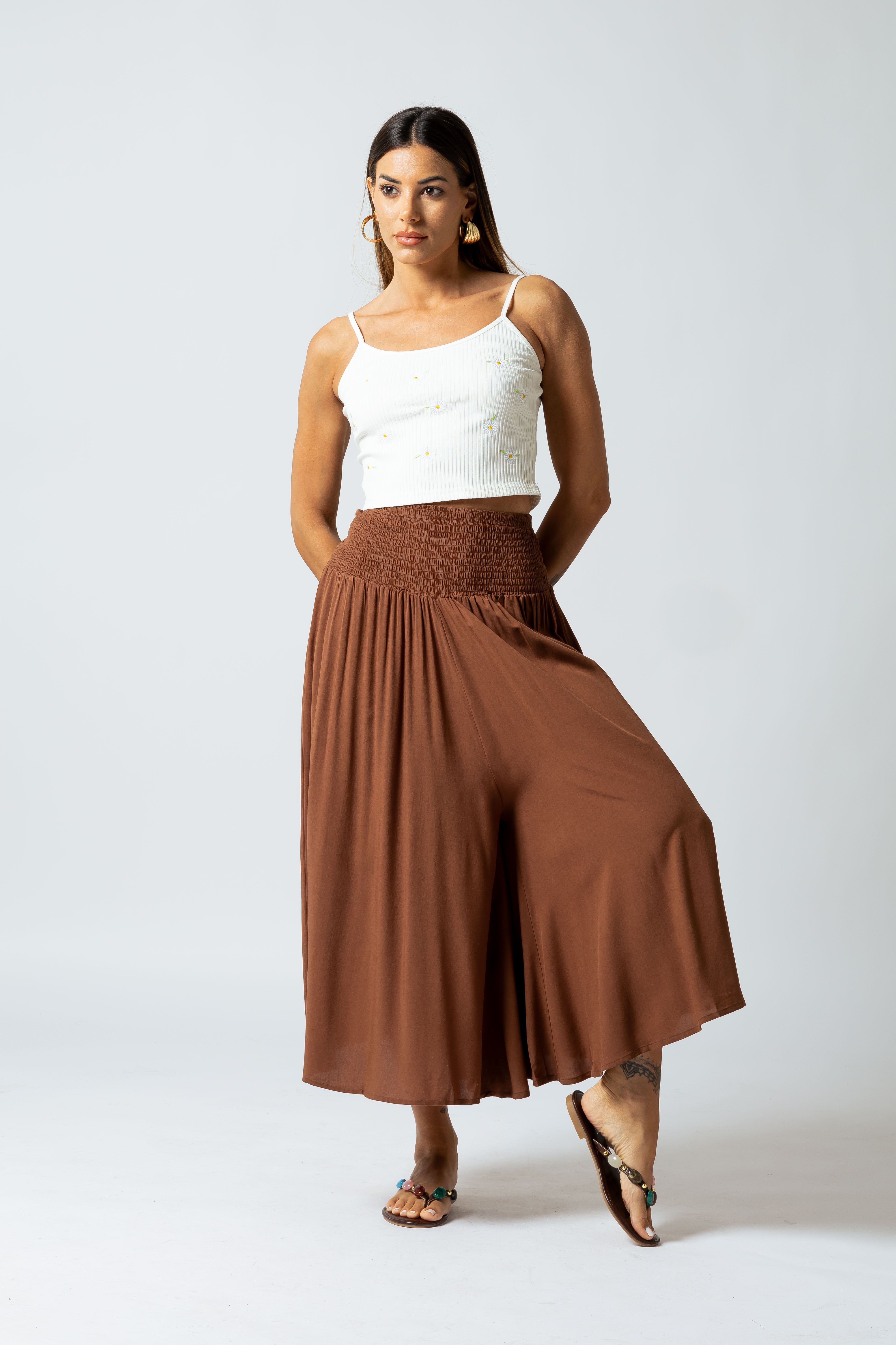 Pantalone Harem midi|Colore:Nocciola