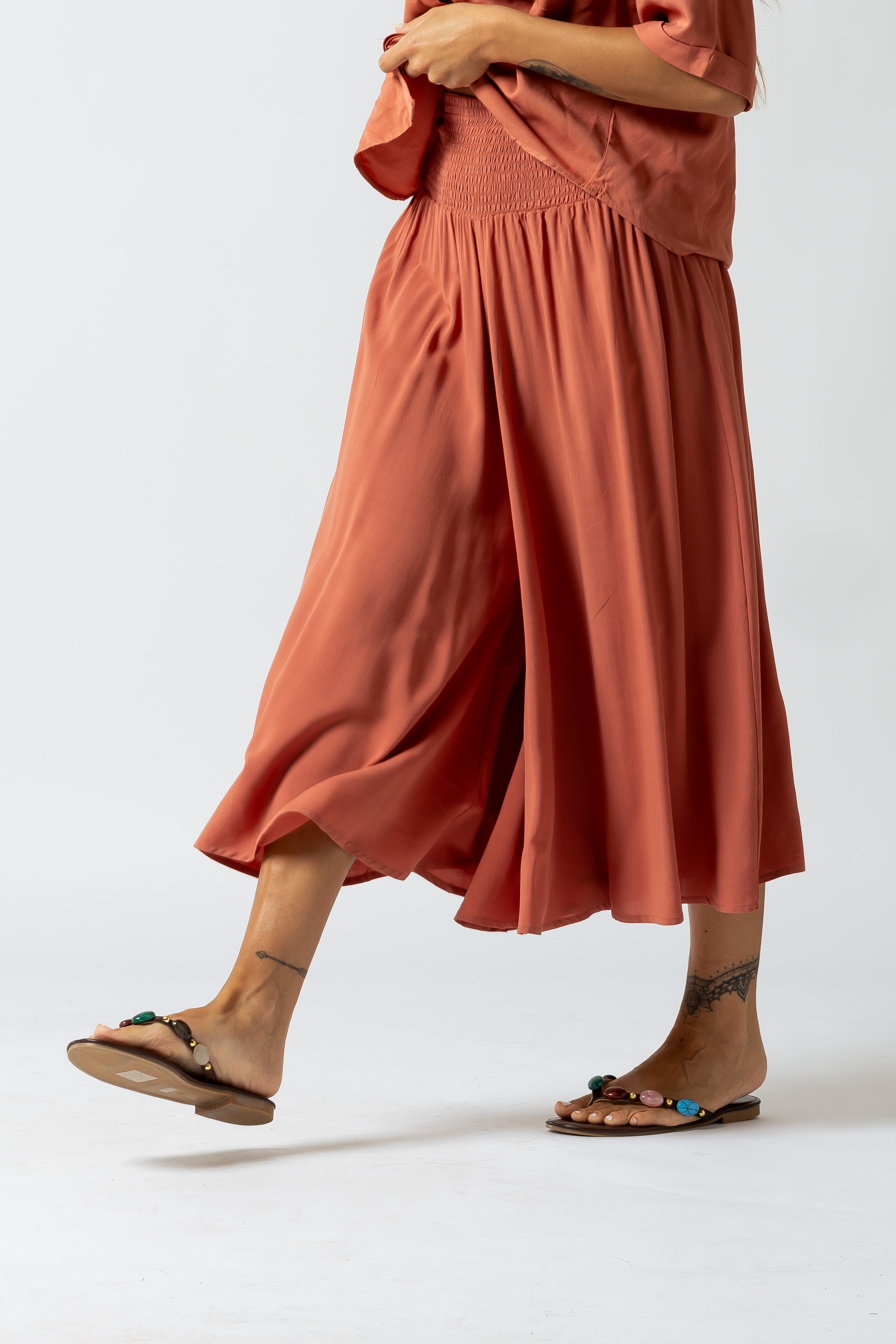 Pantalone Harem midi|Colore:Terracotta