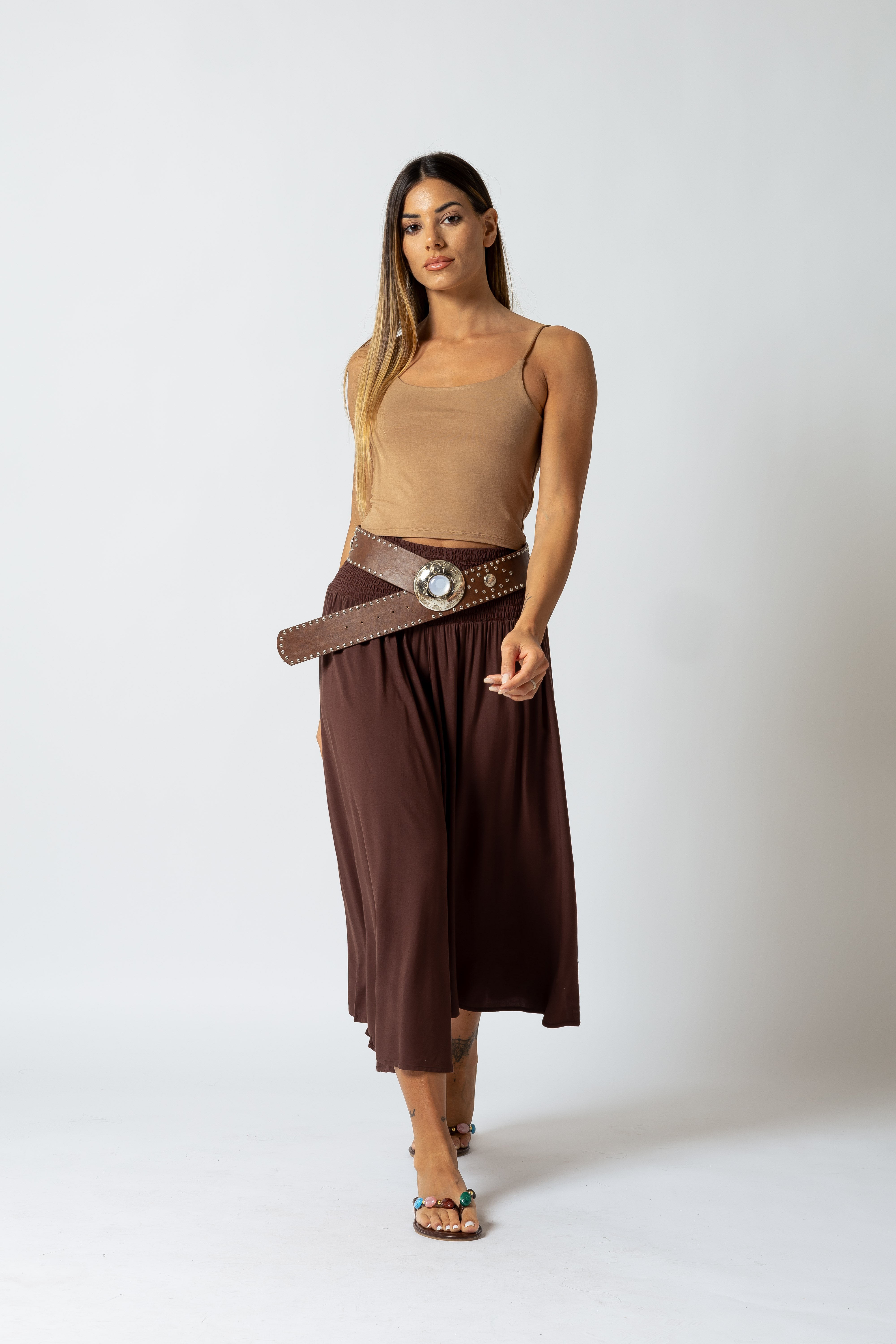 Pantalone Harem midi|Colore:Tabacco