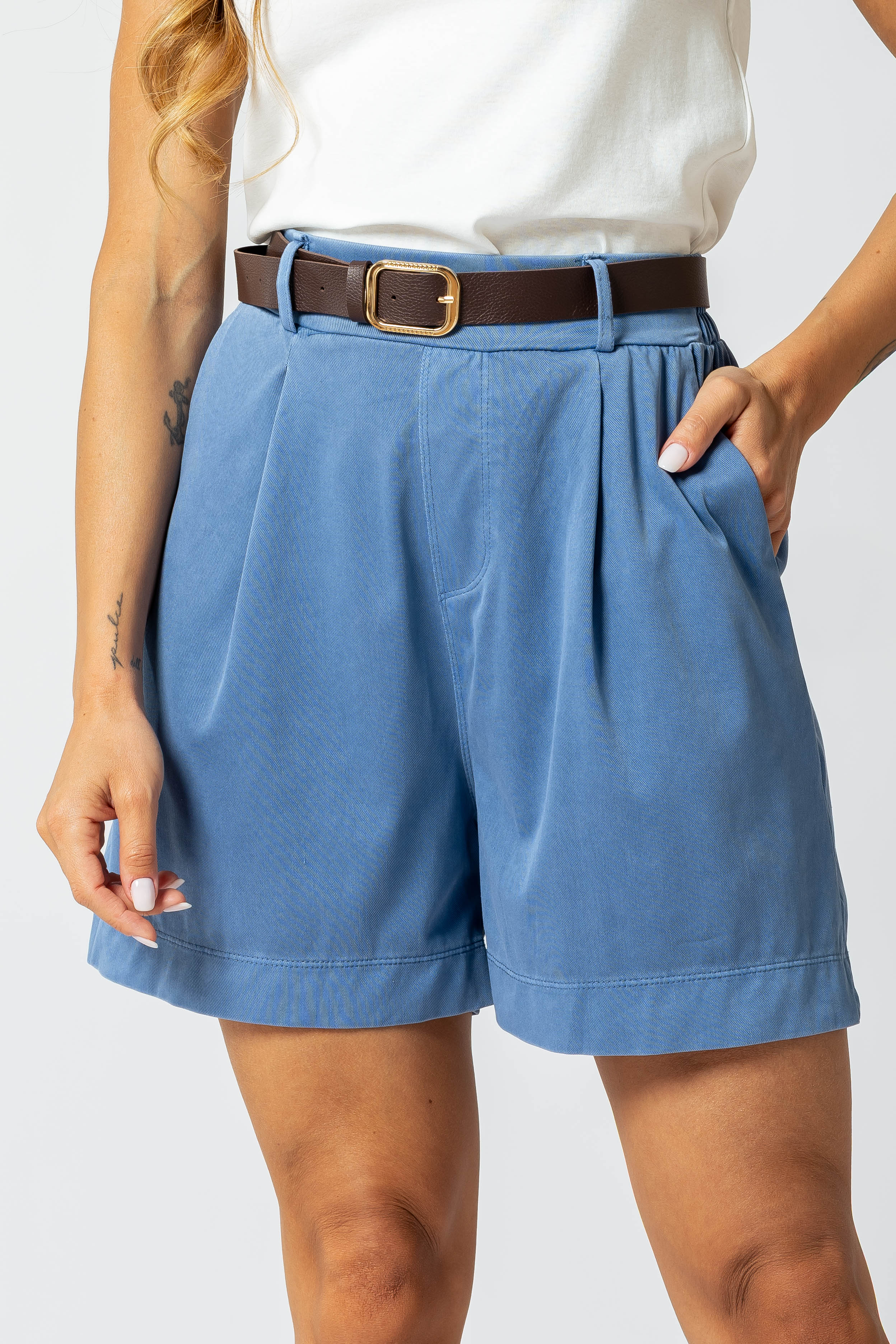 Bermuda effetto Denim|Colore:Jeans
