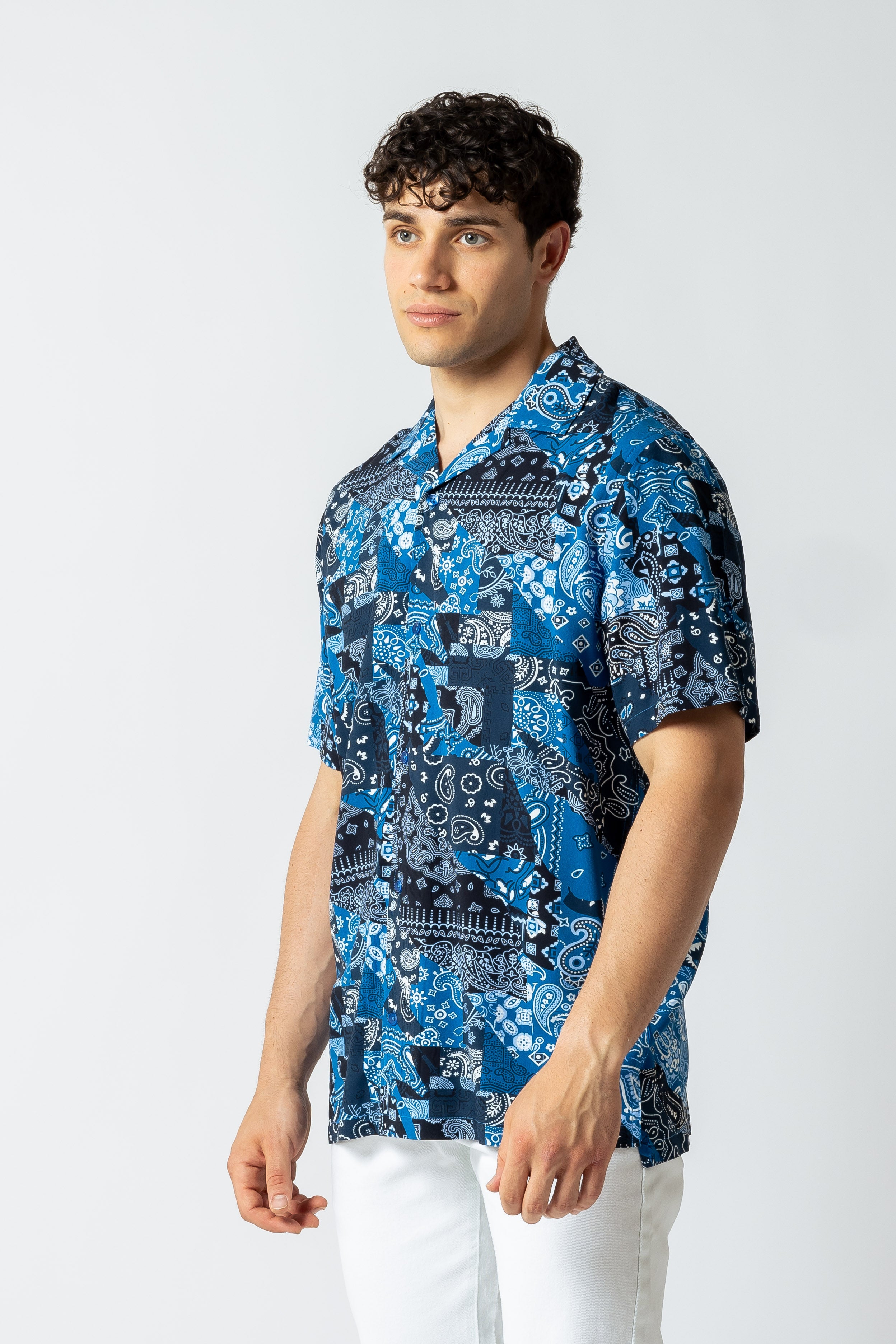 Camicia maniche corte Bnadage|Colore:Blu