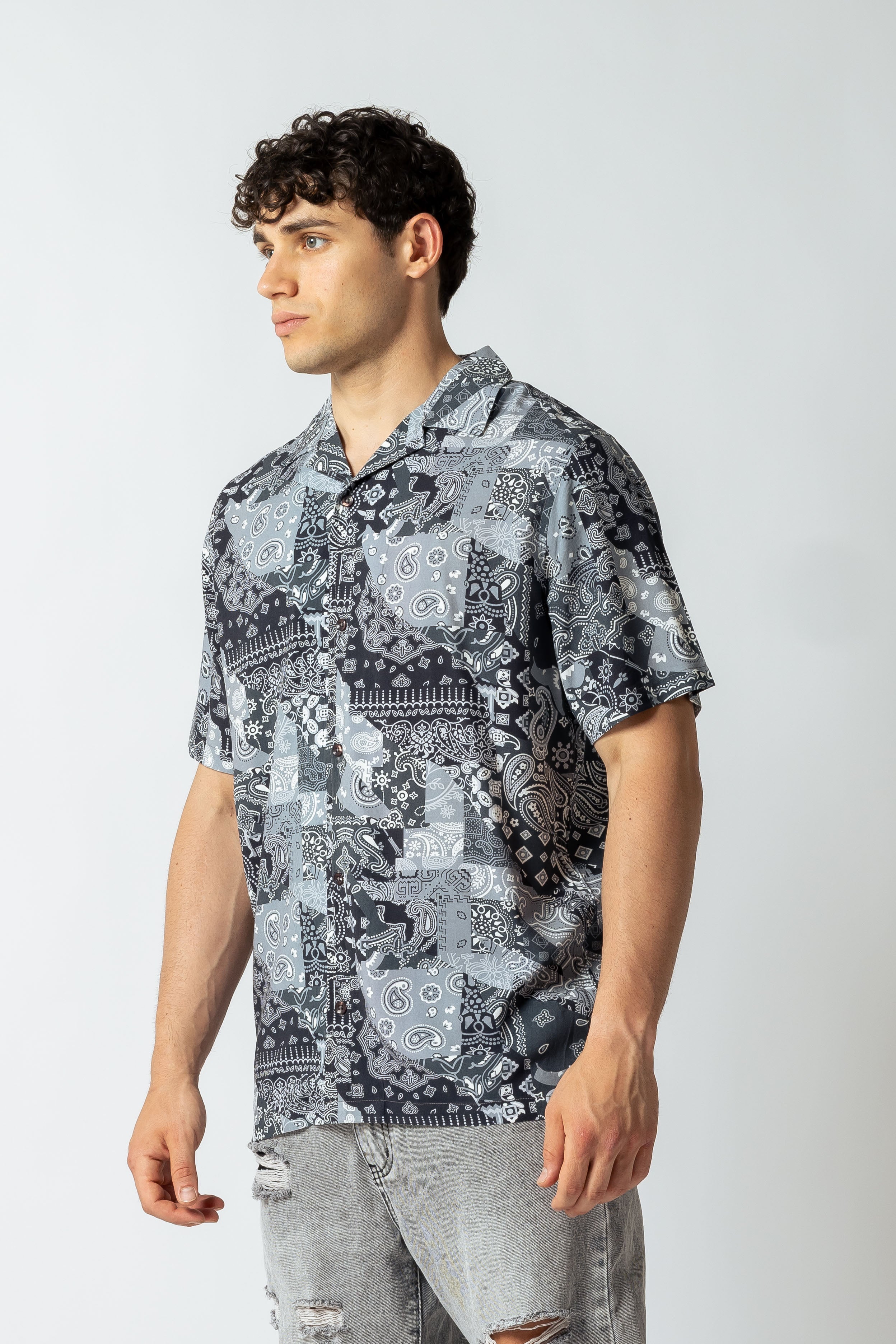 Camicia maniche corte Bnadage|Colore:Nero