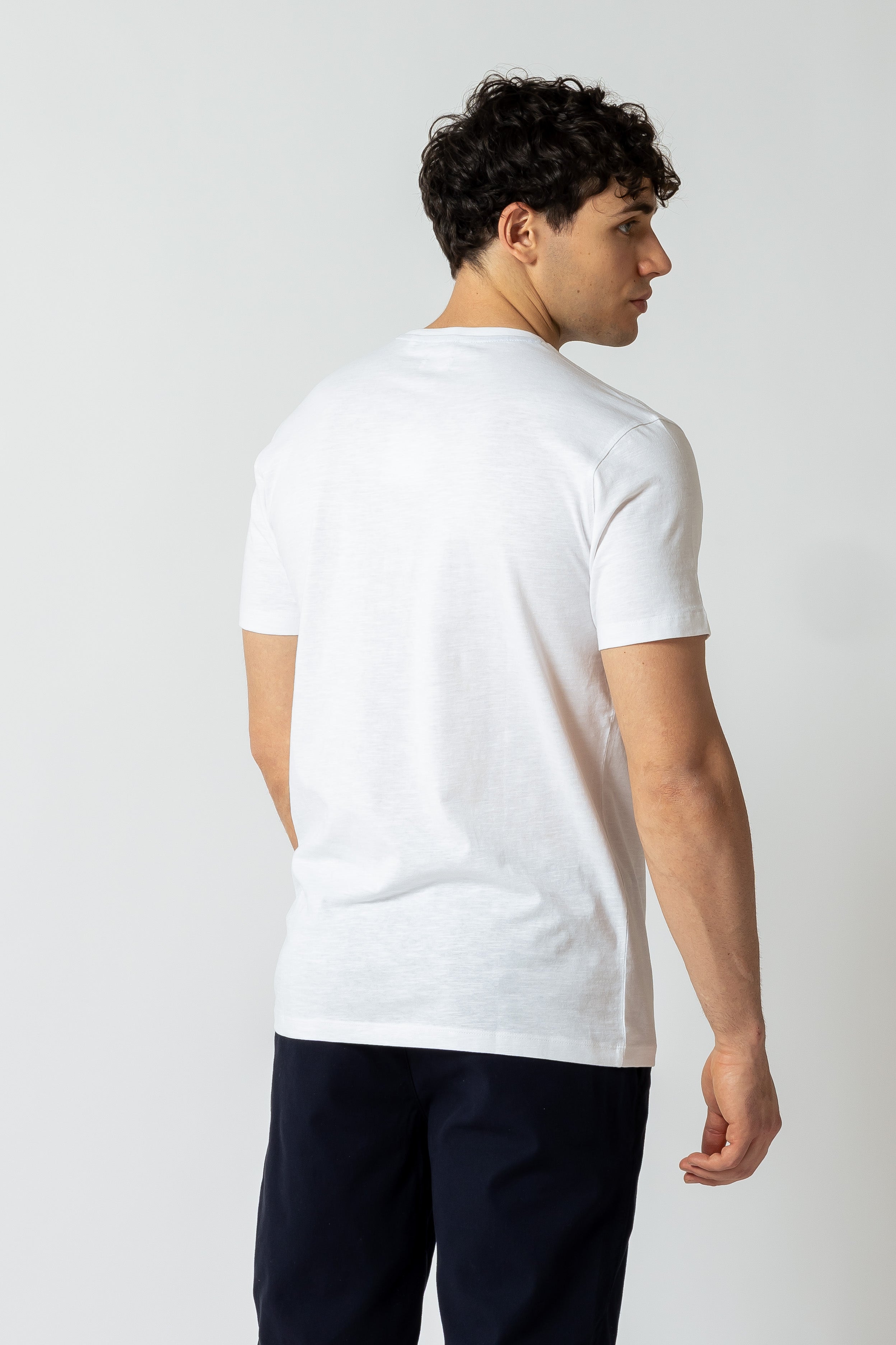 T-Shirt con inserto effetto chambray |Colore:Bianco