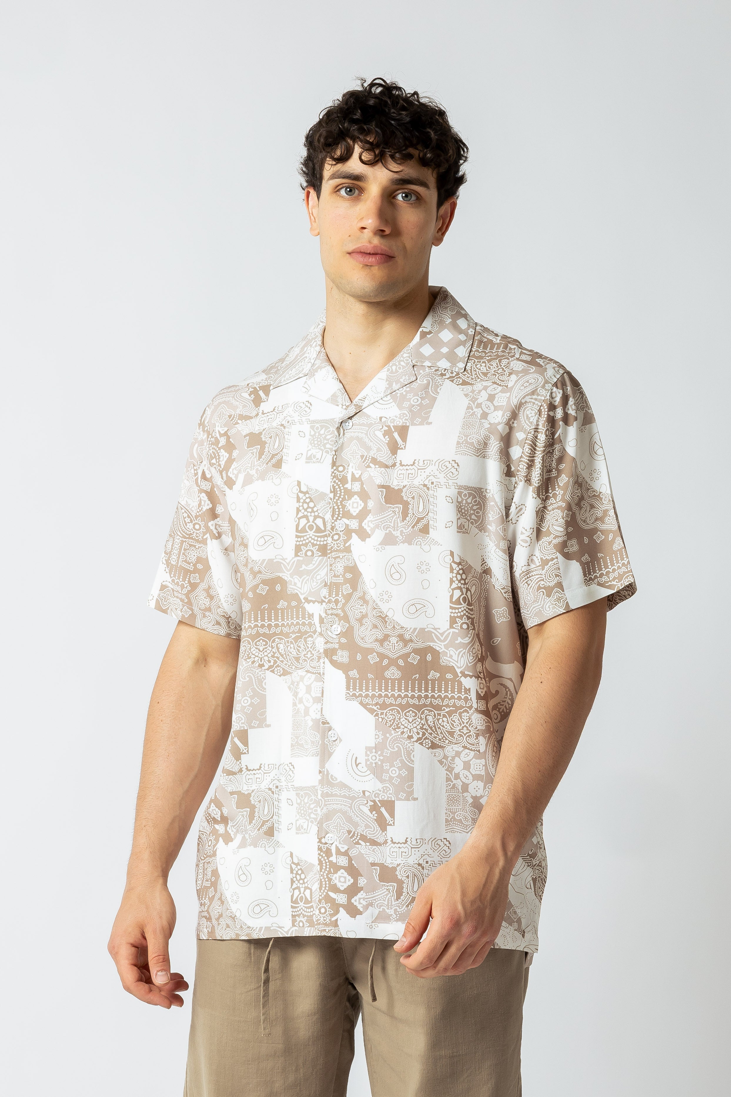 Camicia maniche corte Bnadage|Colore:Sabbia