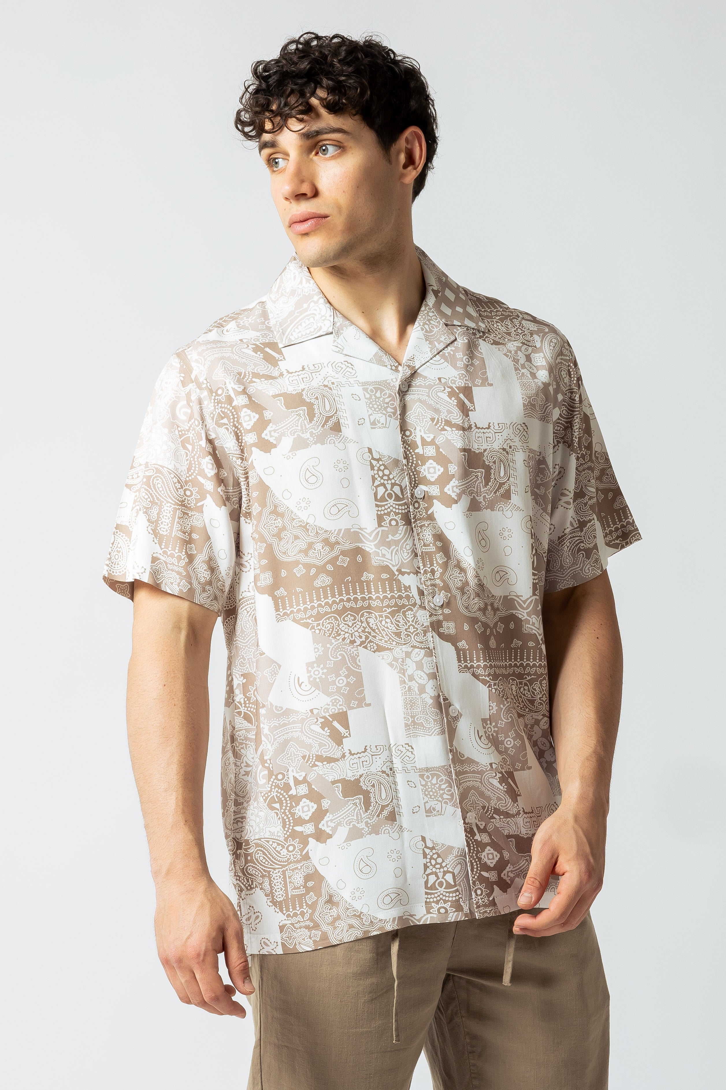 Camicia maniche corte Bnadage|Colore:Sabbia