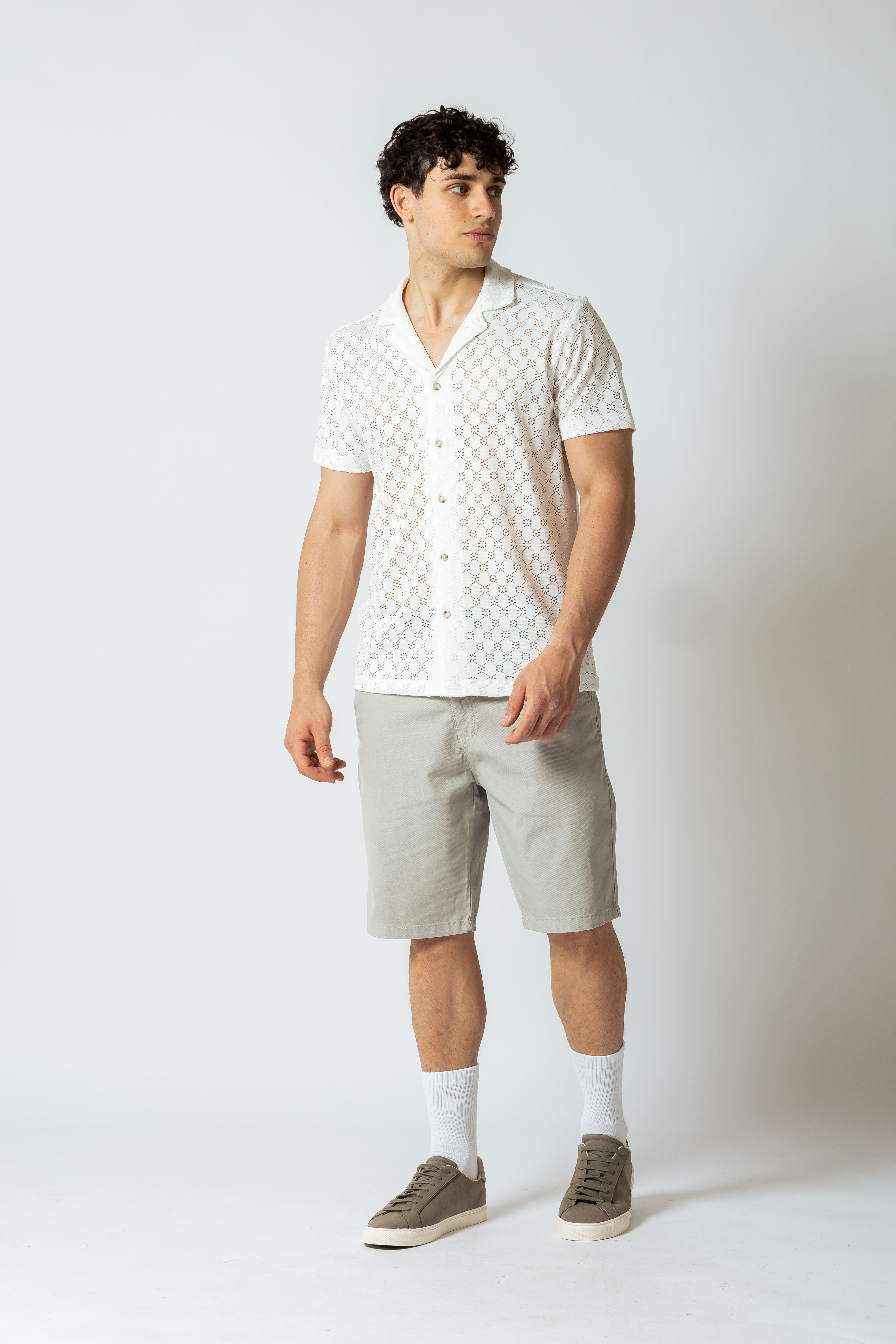 Bermuda con trama |Colore:Grigio