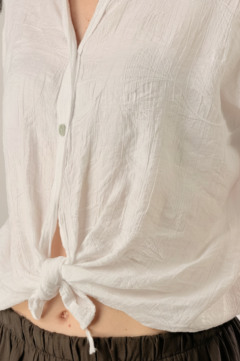 Camicia in tessuto strutturato|Colore:Bianco